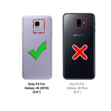 CoolGadget Handyhülle Carbon Handy Hülle für Samsung Galaxy J6 2018 5,6 Zoll, robuste Telefonhülle Case Schutzhülle für Samsung J6 2018 Hülle