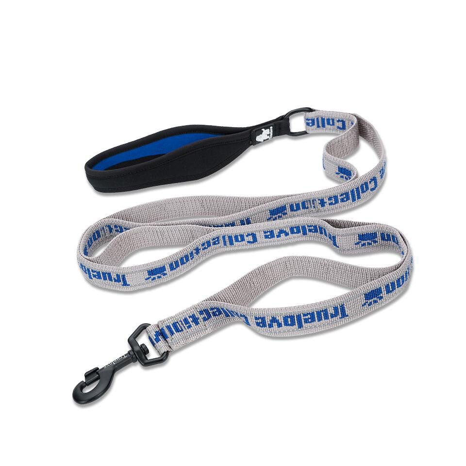 Truelove Hundeleine Nylon Leine mit Neopren unterlegtem Griff grau/blau