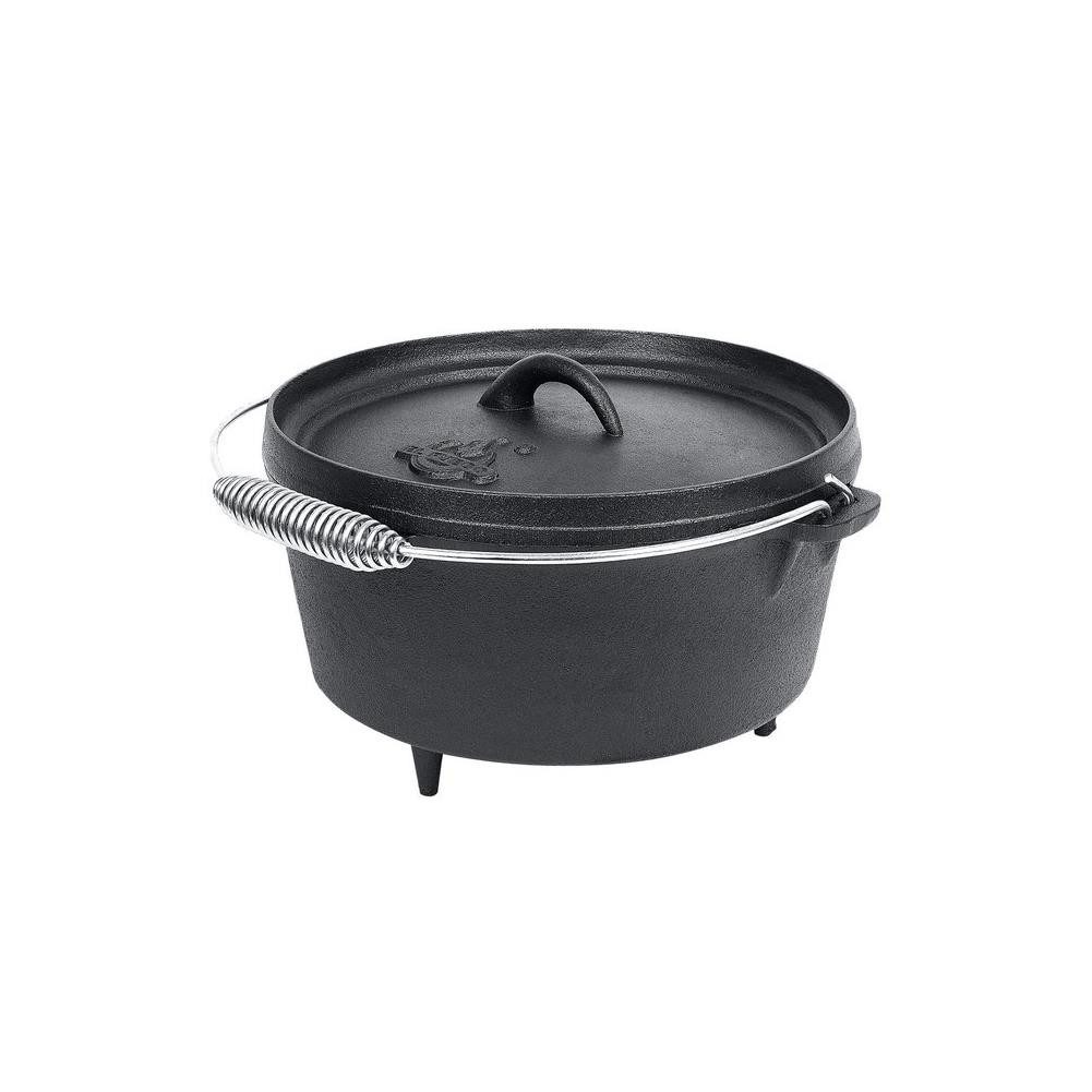 El Fuego Feuertopf El Fuego Dutch Oven Set 5,50 L Schmortopf Grill Topf Gusseisen Bräte