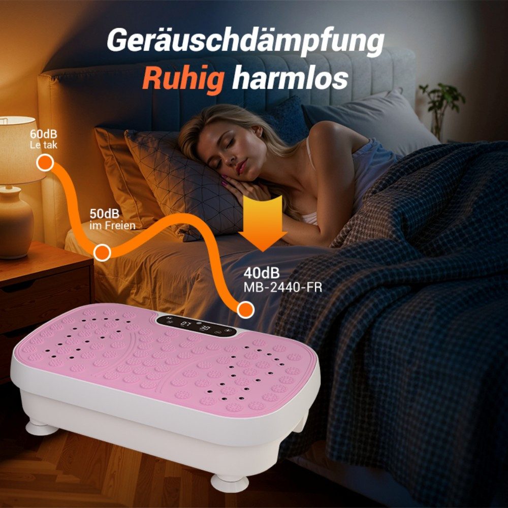 LONTEK Vibrationsplatte mit 99 Stufen & Fernbedienung, 150 W, (1 tlg), 120 kg Belastbarkeit, Timer & P1–P9