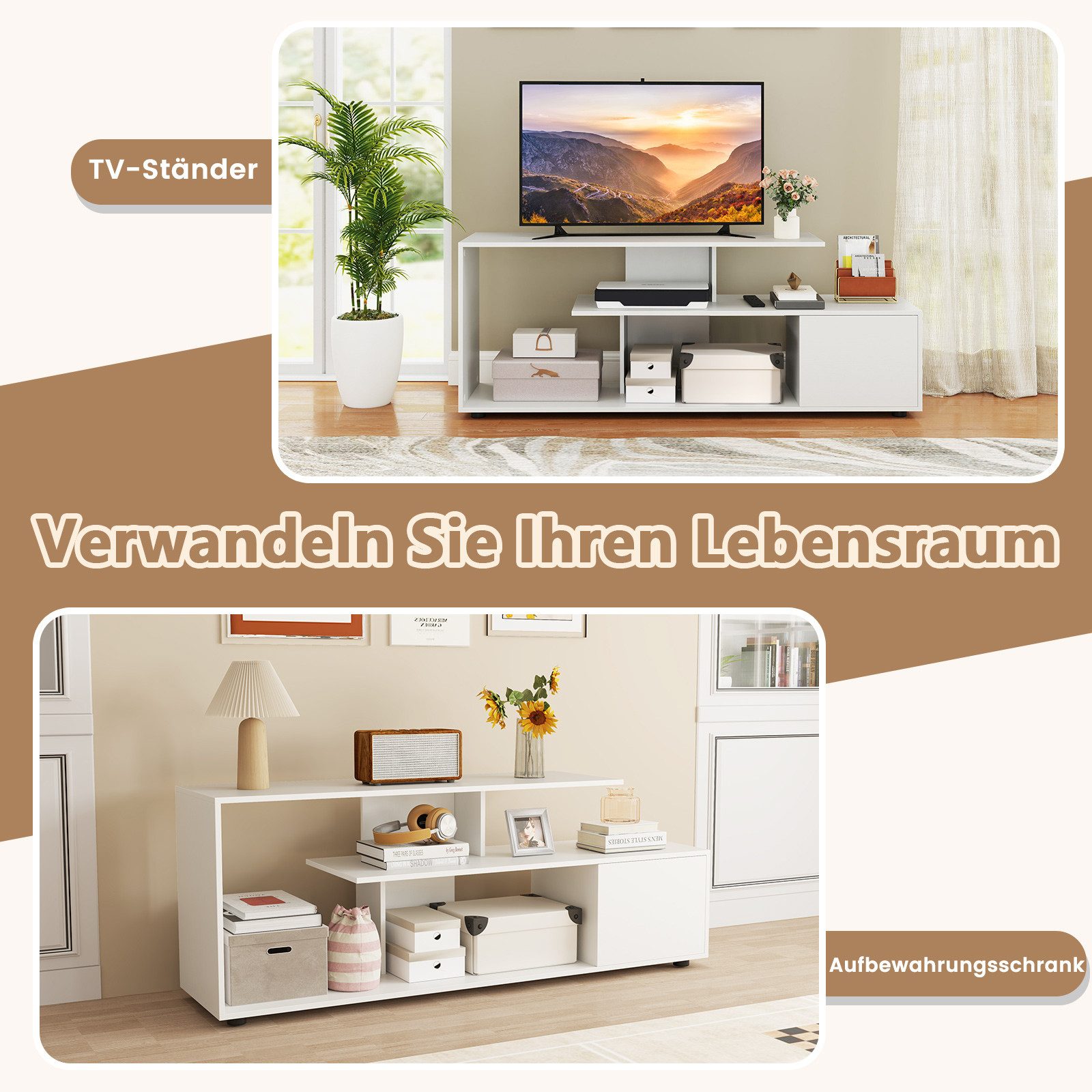 KOMFOTTEU TV-Schrank Fernsehschrank für Fernseher bis günstig online kaufen
