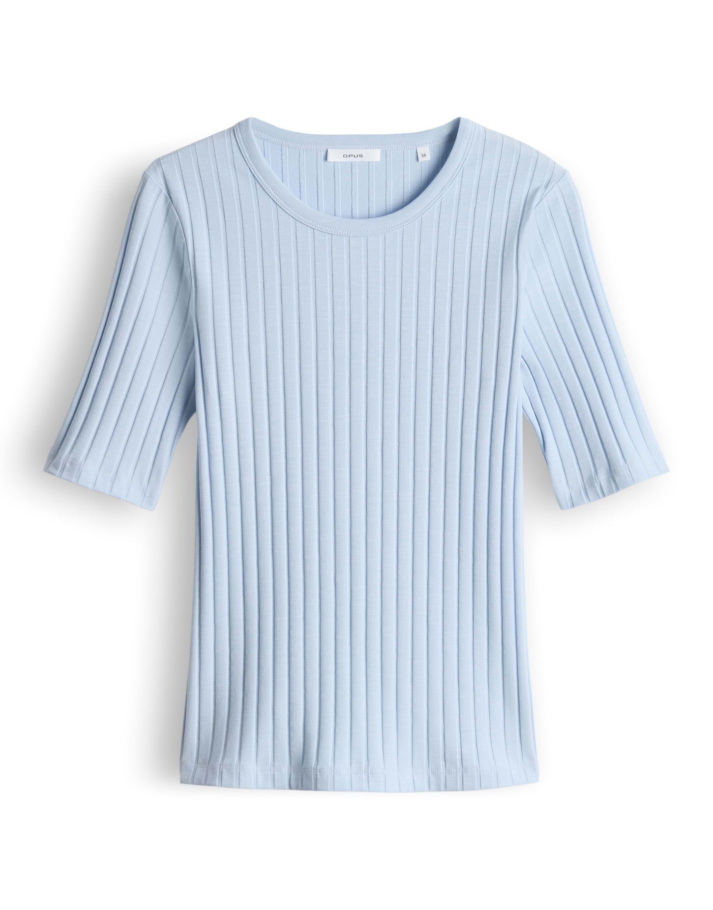 OPUS Kurzarmshirt Basic Rippshirt aus Baumwoll Mix Schmale Passform, Pull-o günstig online kaufen