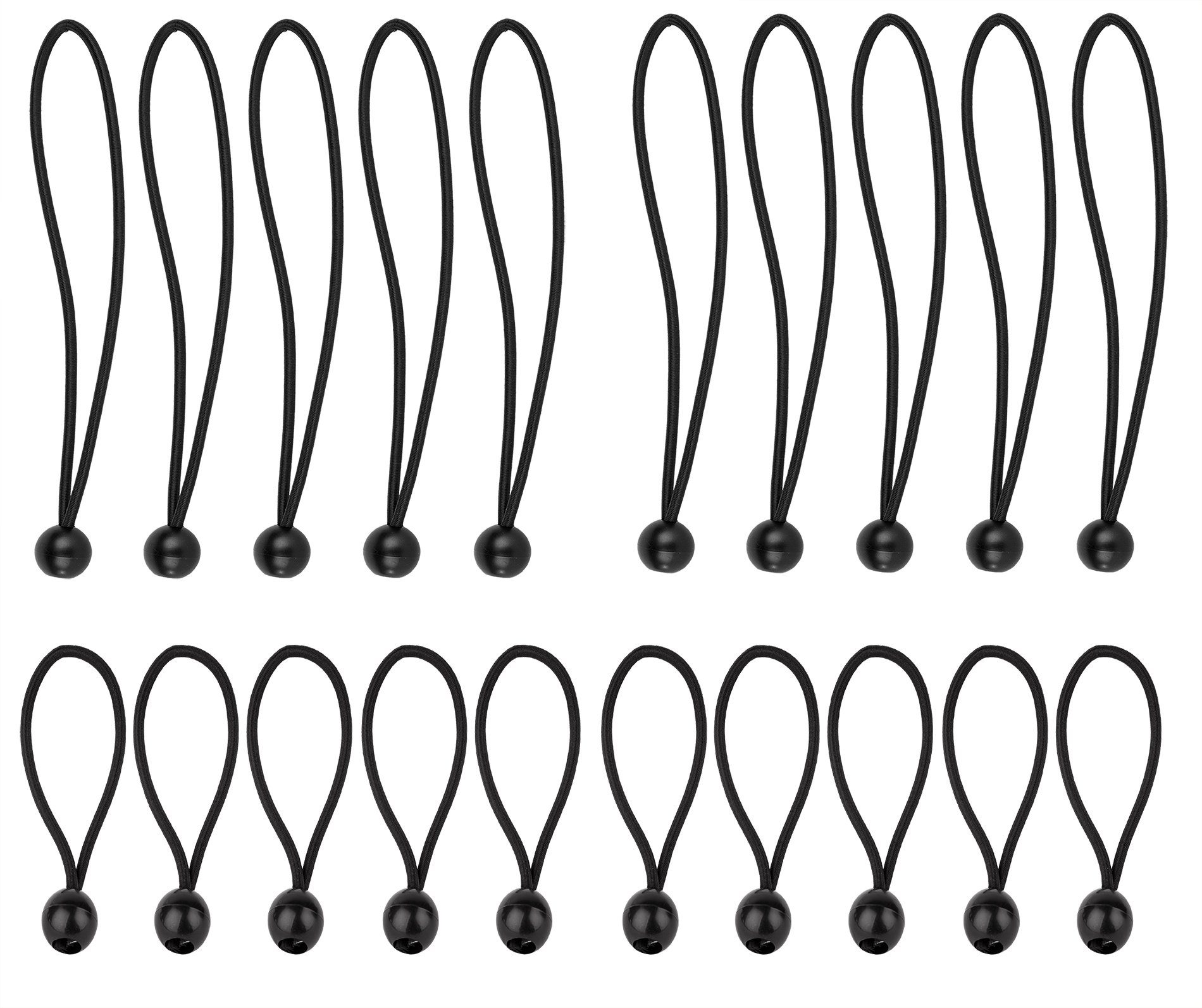 BigDean Spanngurt 20x Planenspanner mit Kugel Spanngummis 10x lang + 10x kurz