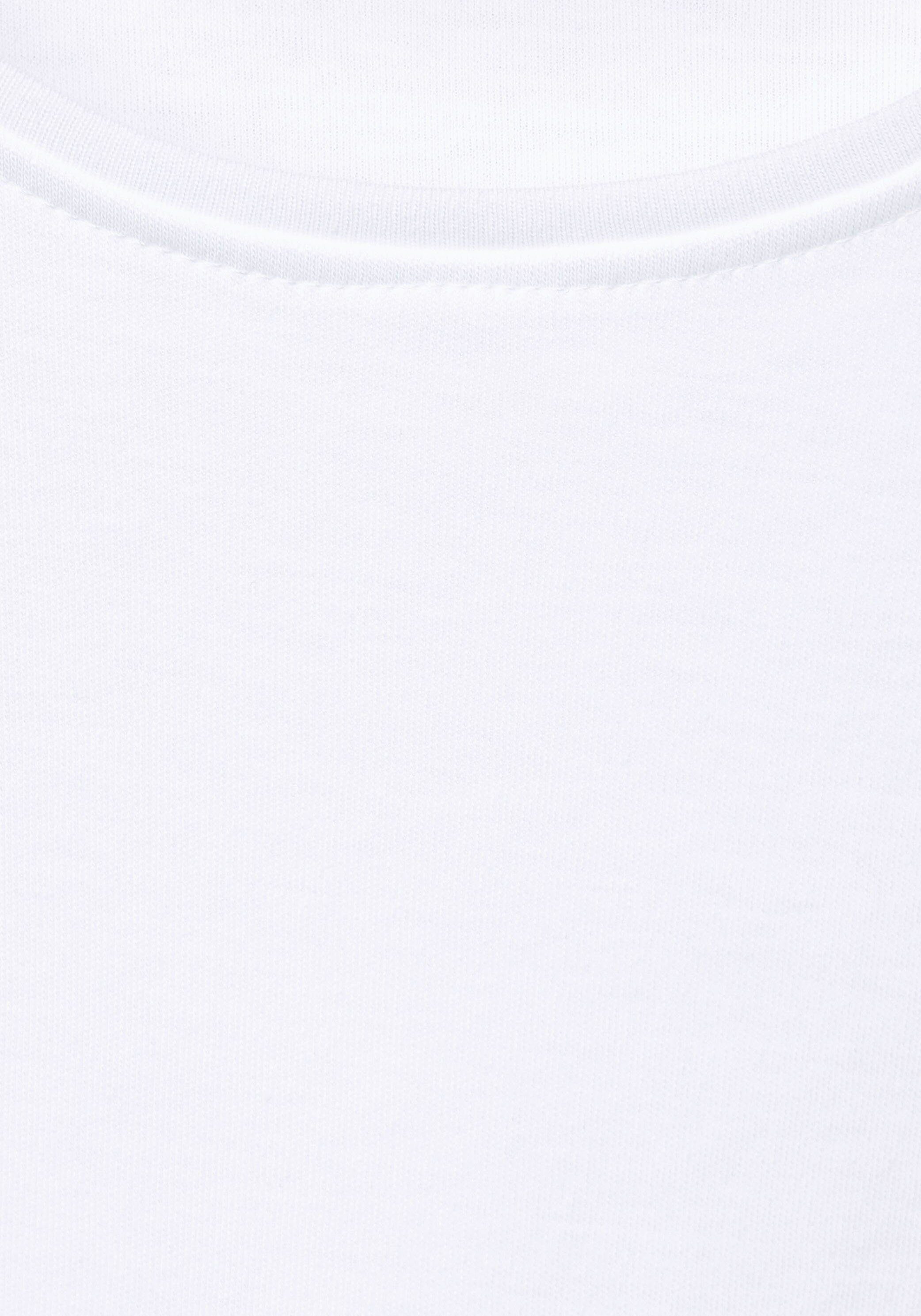 White Basic Cecil Langarmshirt Unifarbe Langarmshirt Pia in