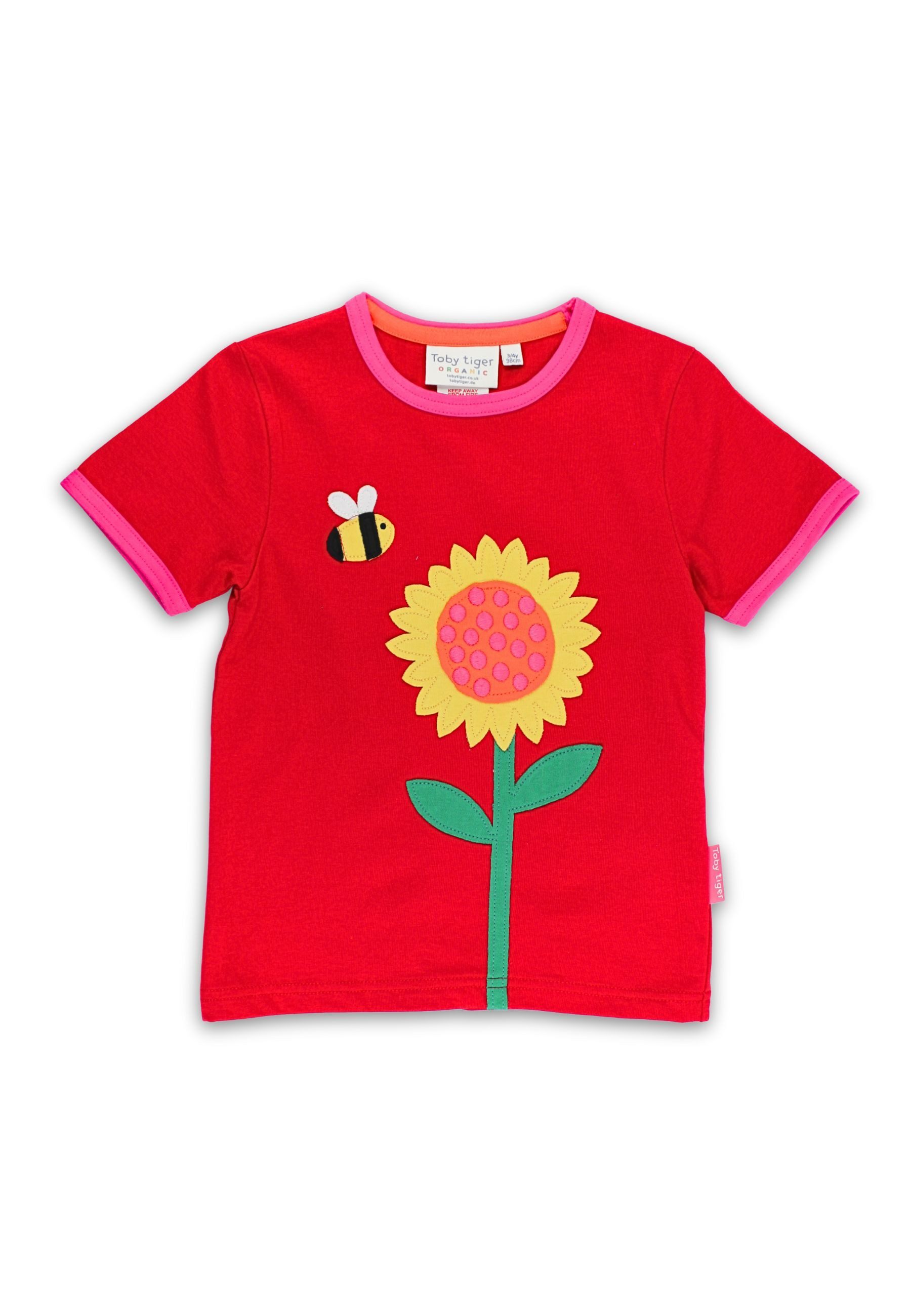 Toby Tiger T-Shirt T-Shirt mit Sonnenblumen-Meer Applikation