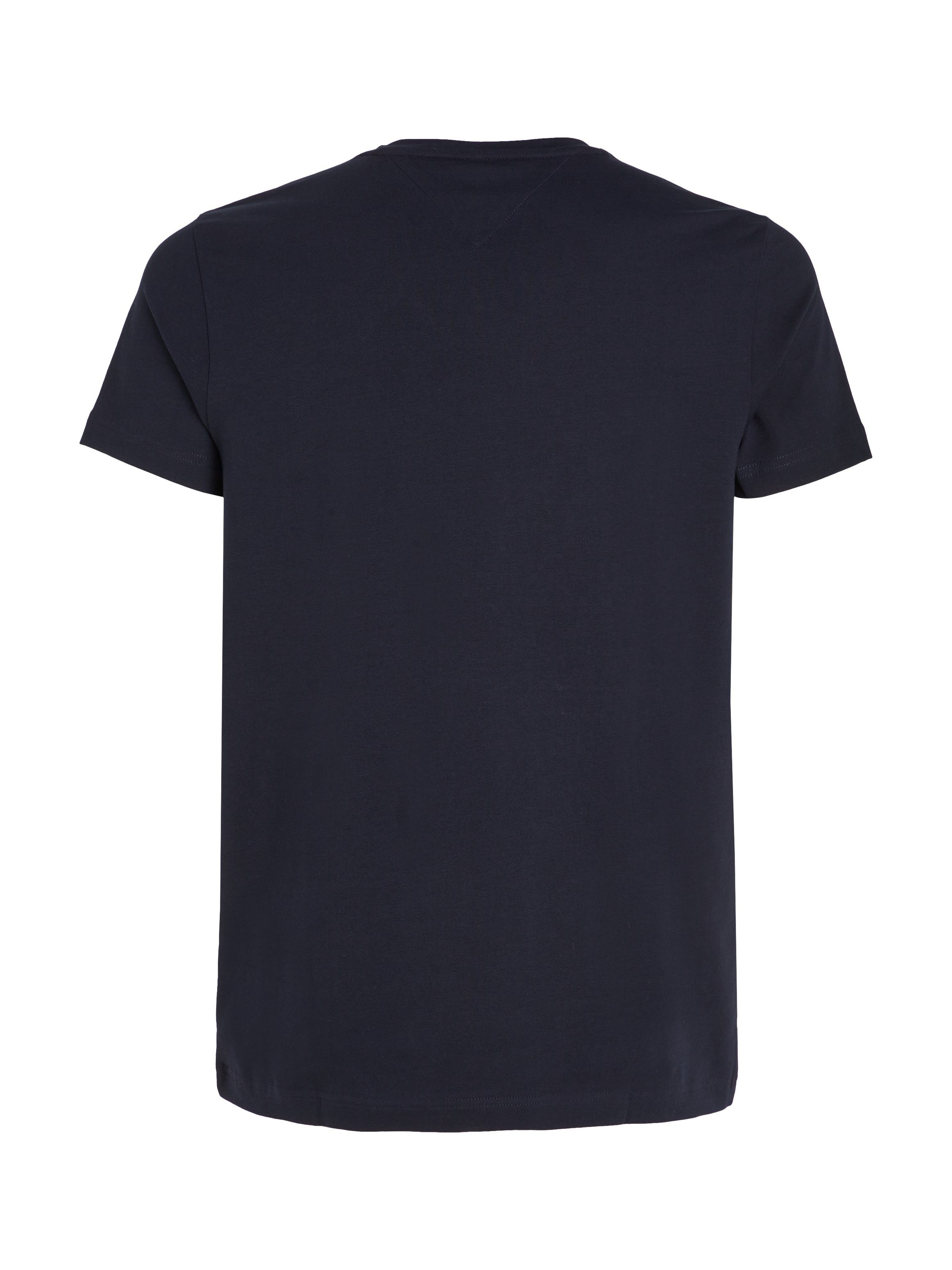 V-Shirt Tommy T-Shirt Hilfiger navy Stretch Slim