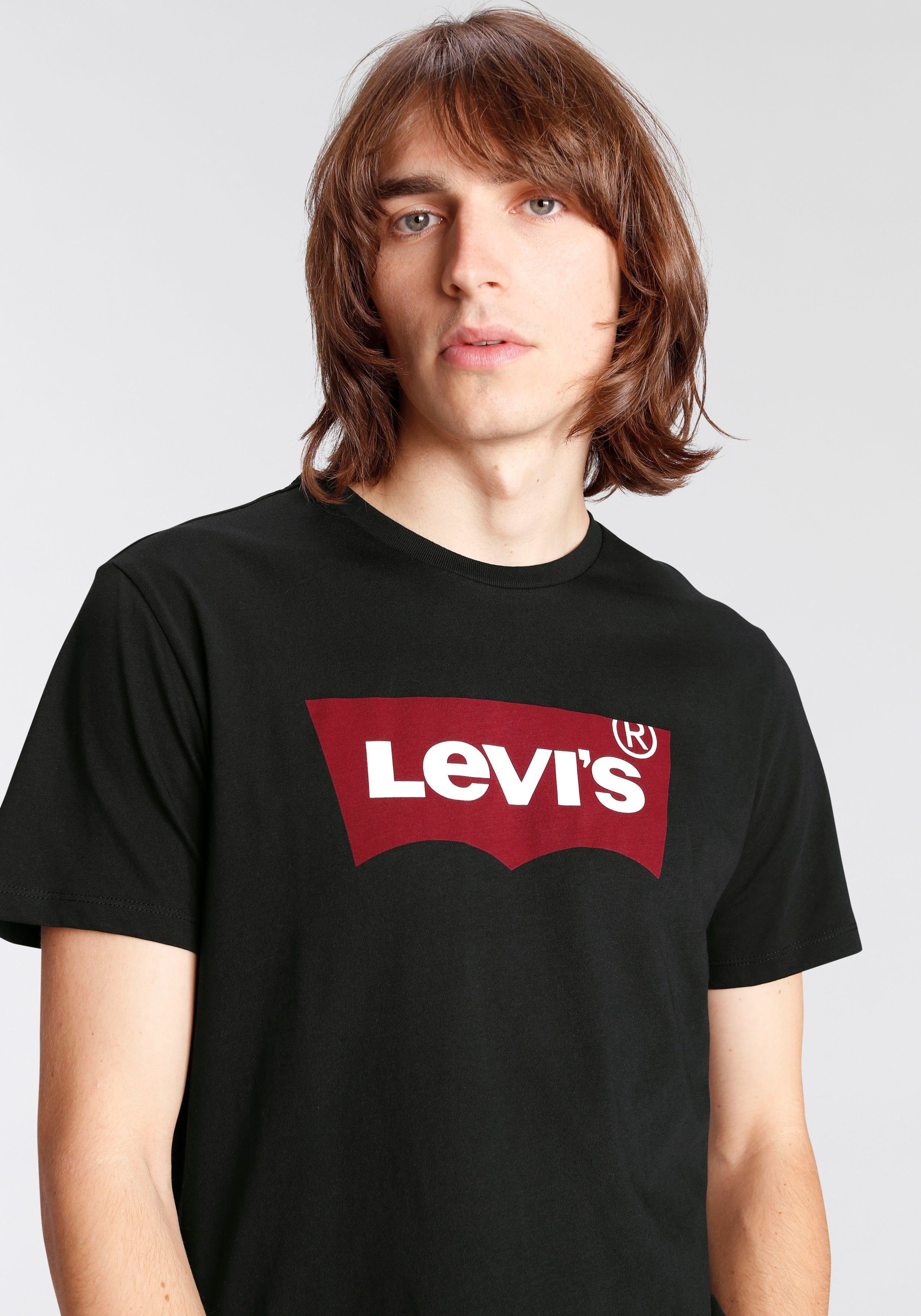 mit schwarz Levi's® T-Shirt Logo Logo-Front-Print Batwing Tee