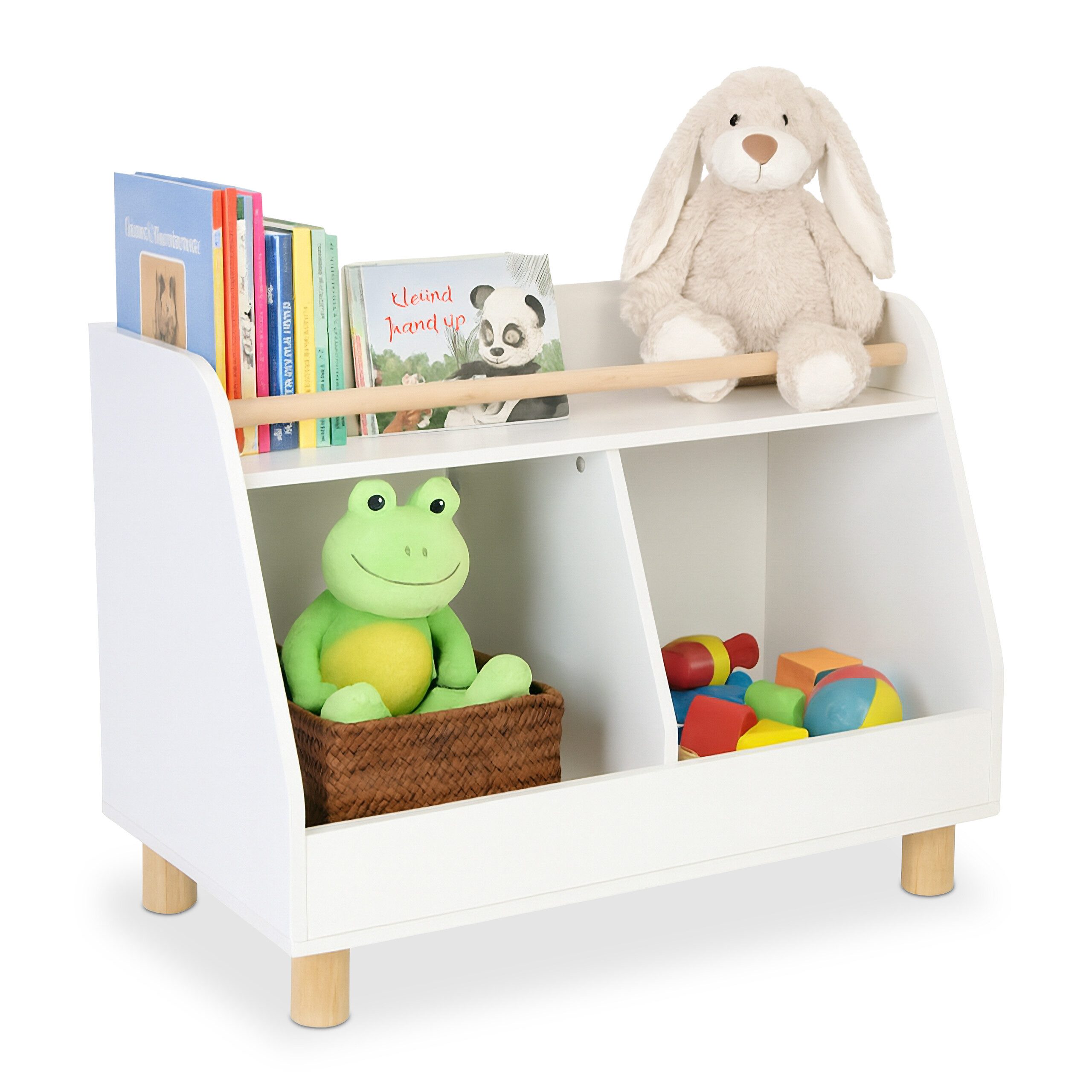 relaxdays Kinderregal klein für Spielzeug, weiß günstig online kaufen