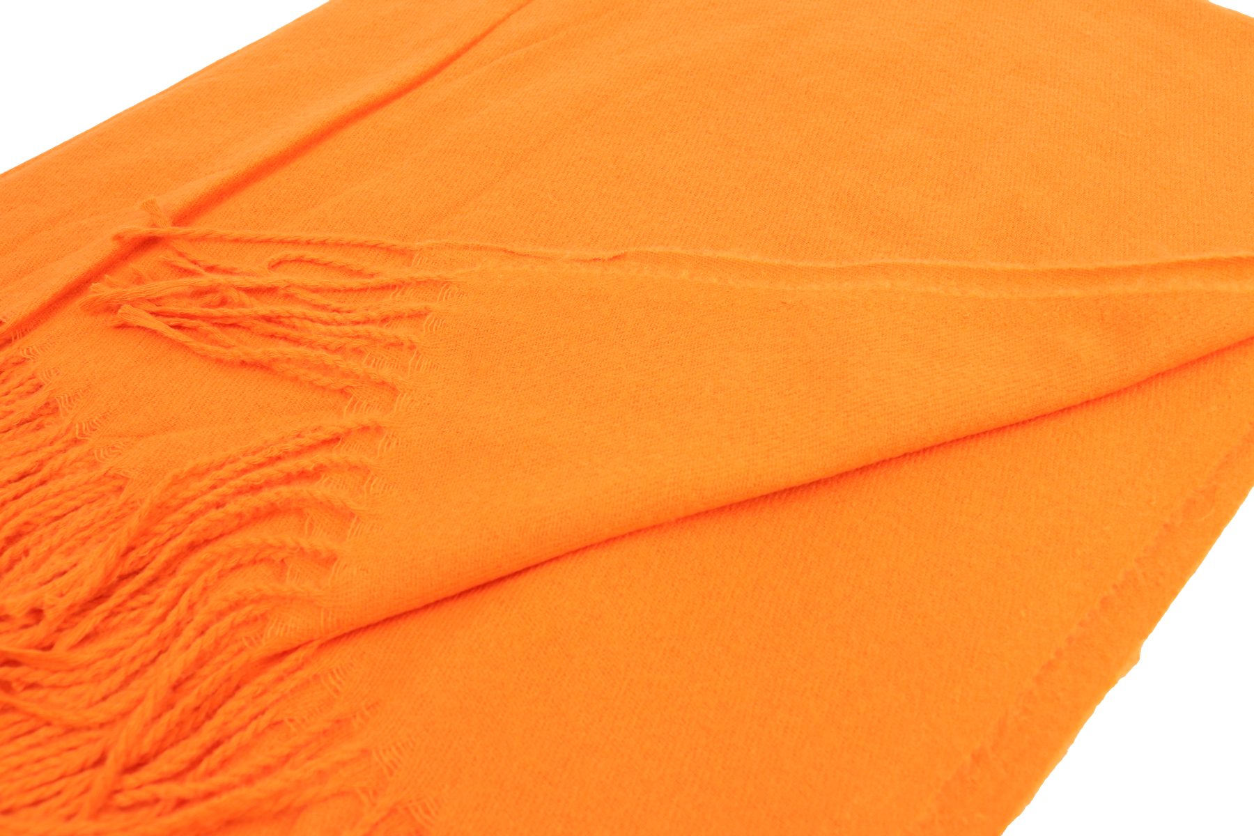 Herbst Orange Auswahl), für (Viele weicher Damen warmer zur ideal Winter Unifarbe und 70x180cm, Halstuch Modeschal mit MIRROSI tolle Farben und Fransen, Schal