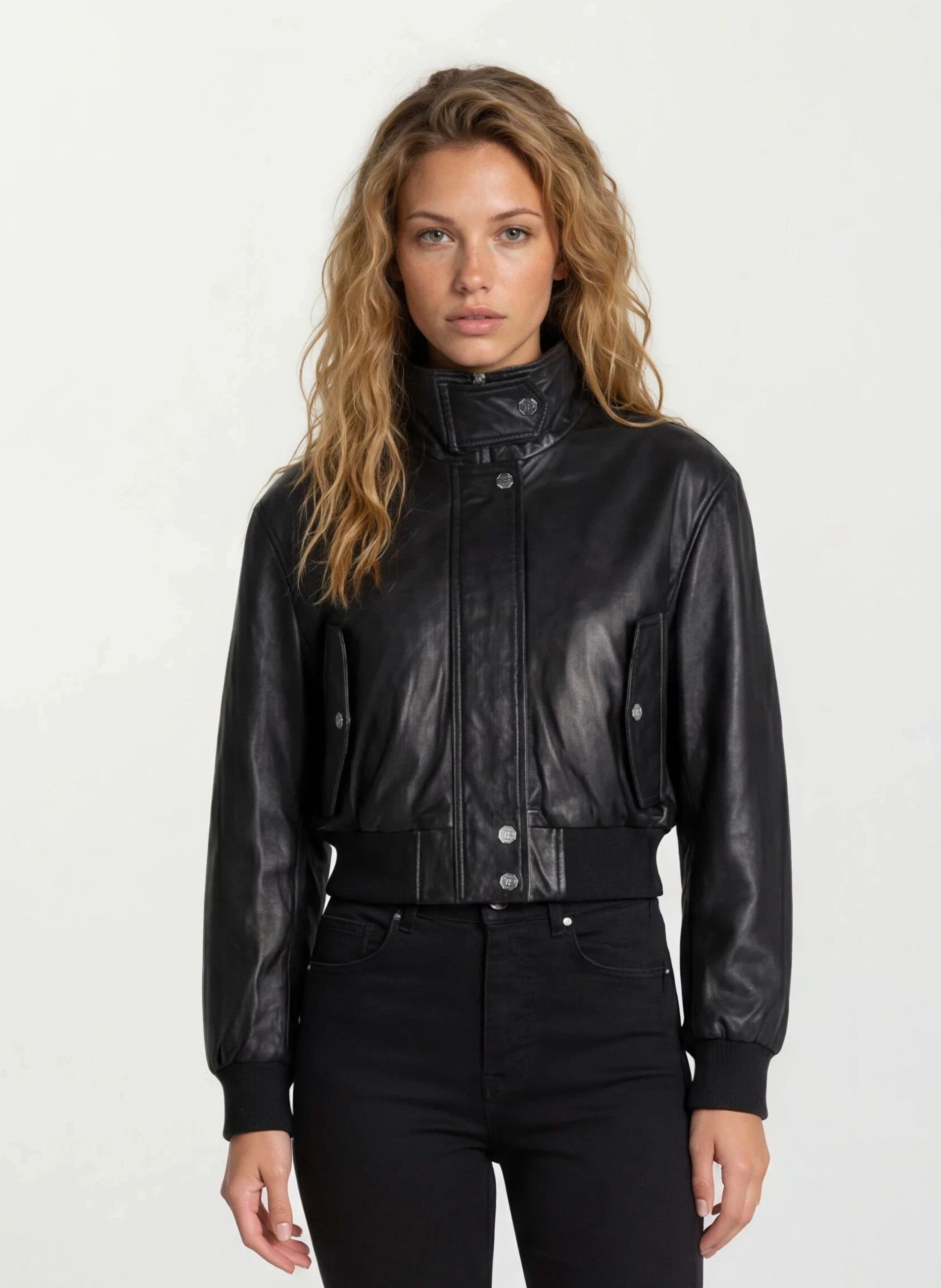 trueprodigy Lederjacke Kiora Bomberjacke Pilotenjacke Fliegerjacke