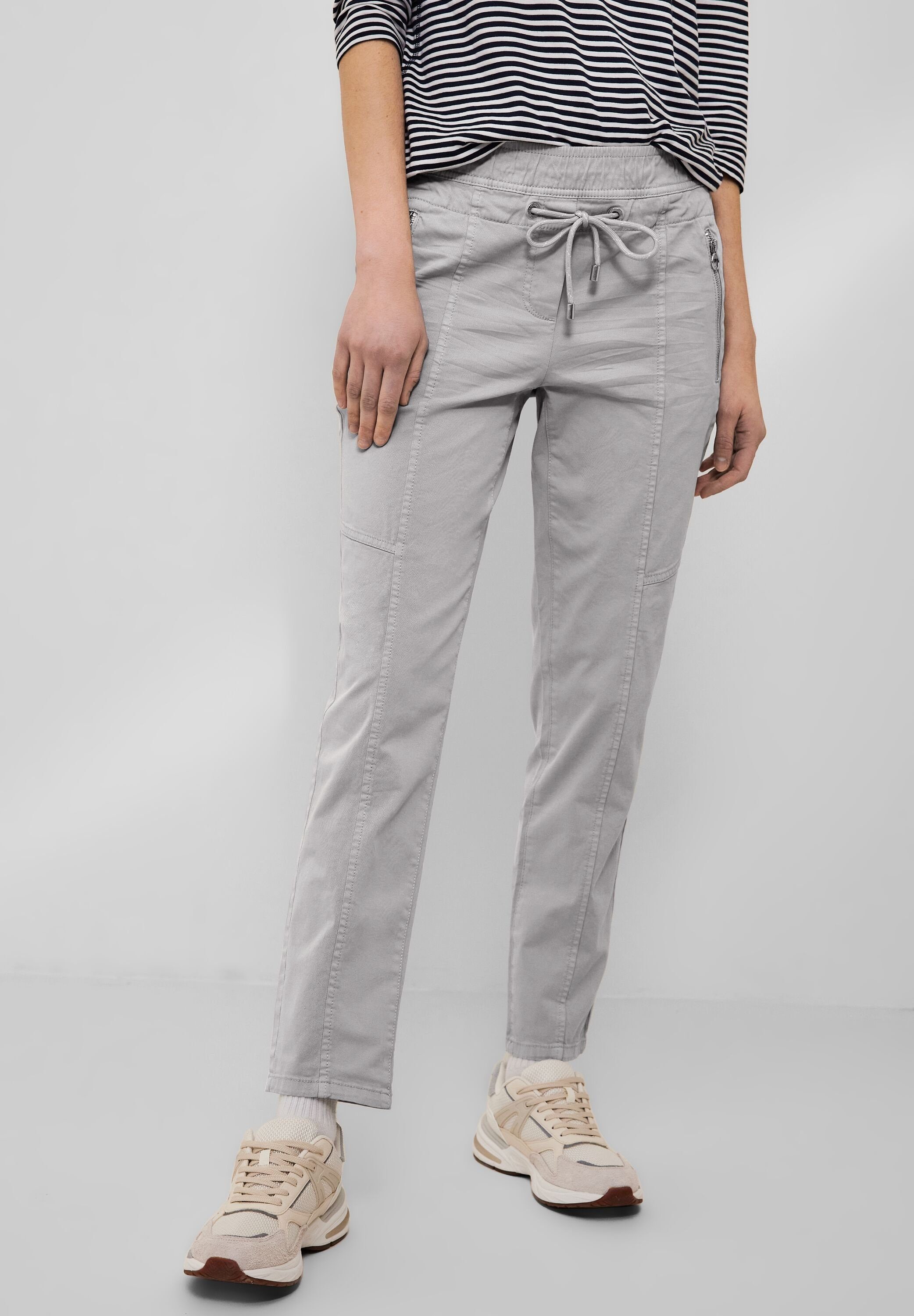 Cecil Stoffhose Casual real Fit Hose mit grey Stretch