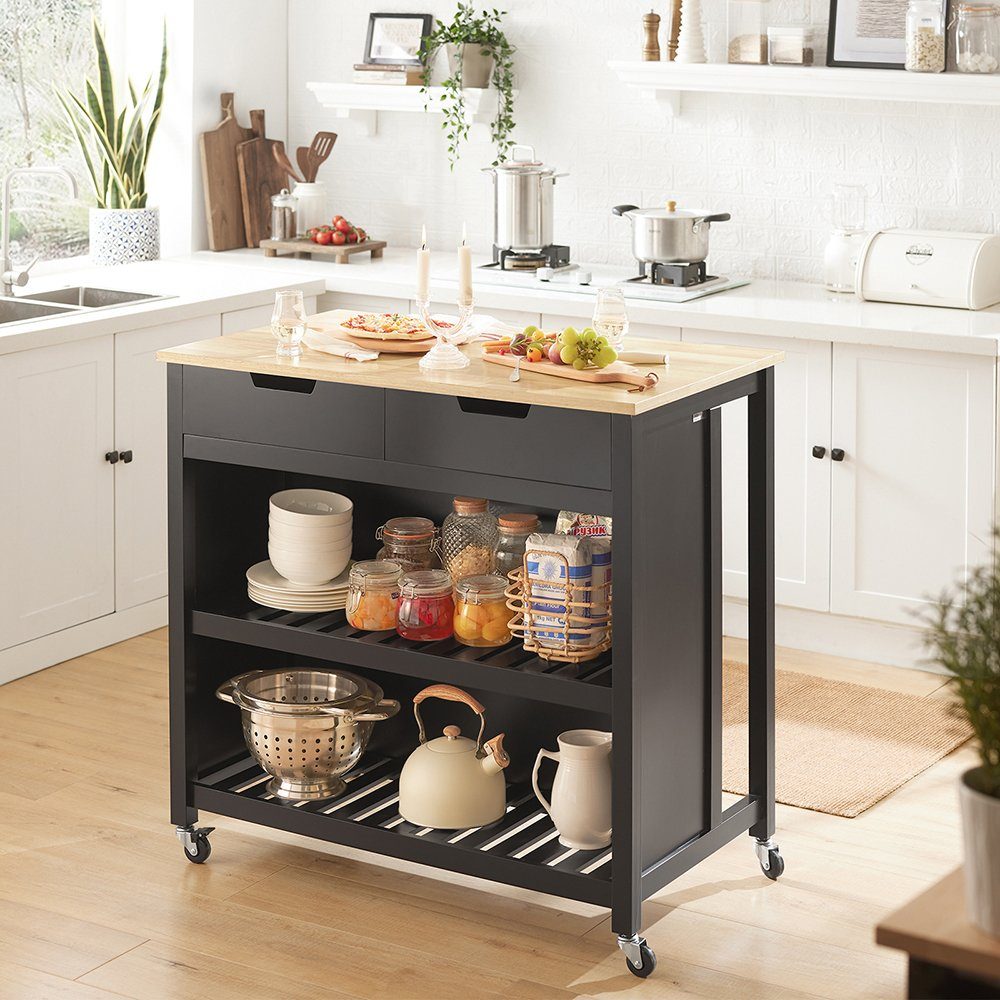 SoBuy Küchenwagen FKW74, Kücheninsel Sideboard Küchenschrank günstig online kaufen