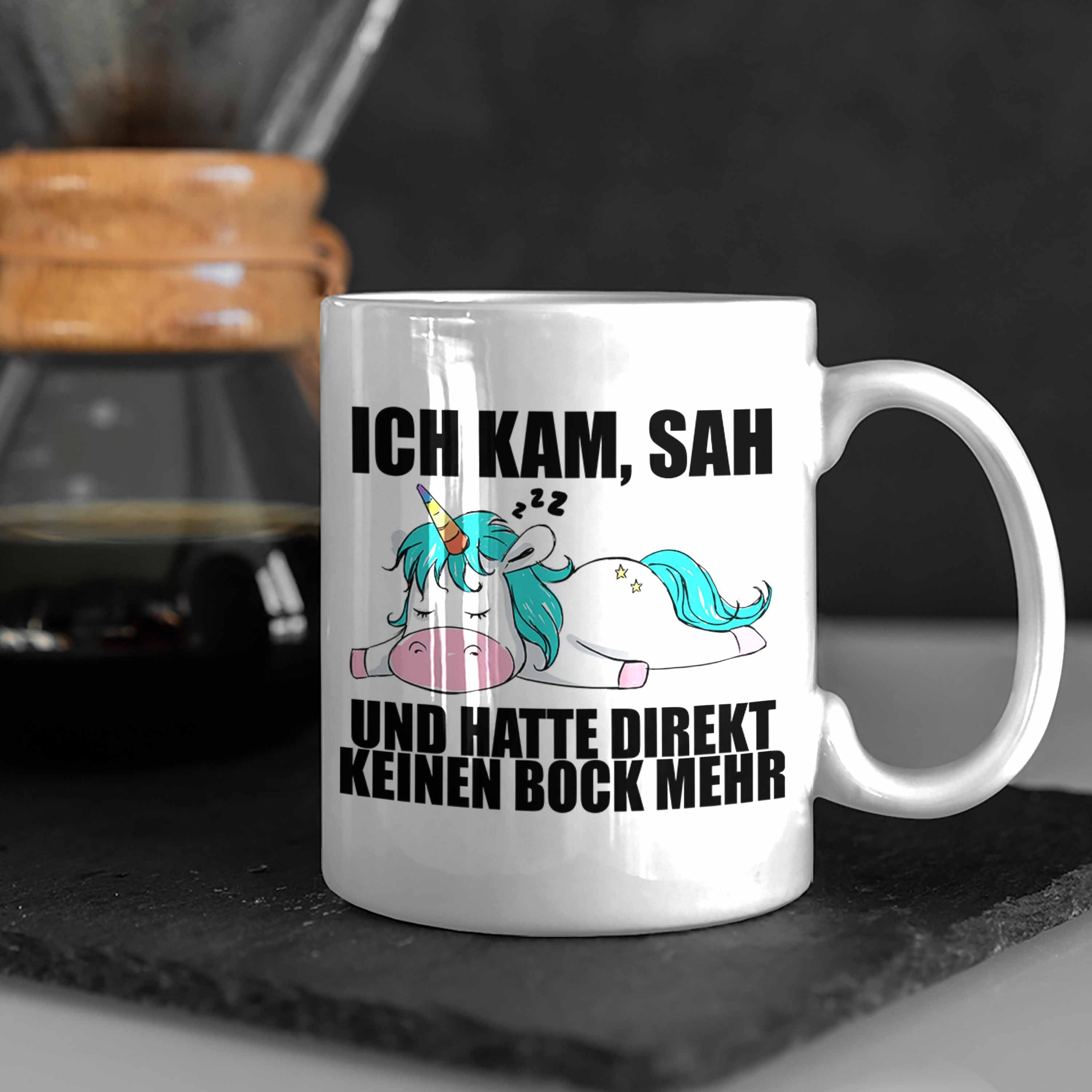 Trendation Kollegin Trendation Kaffeetasse Tasse Arbeitskollege Weiss Tasse mit Geschenk Einhorn Büro - Spruch