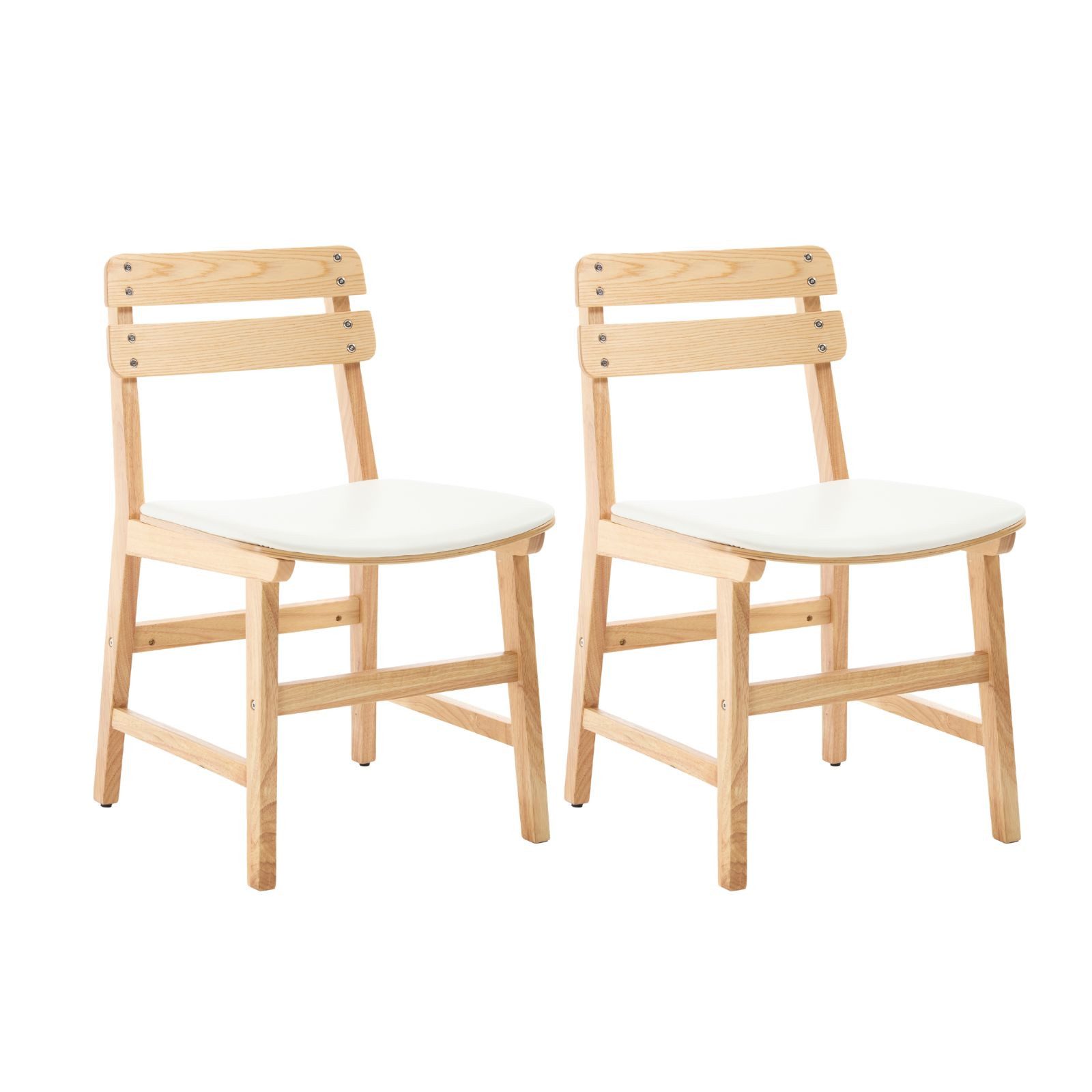 WAHSON OFFICE CHAIRS Esszimmerstuhl 2er Set Küchenstuhl Holz mit PU Lederpolster, ergonomisch für Küche