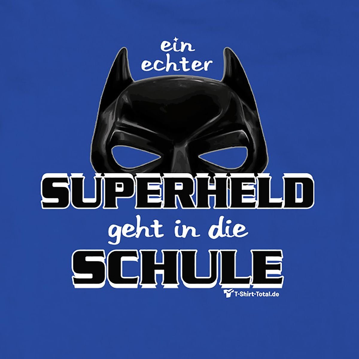 T-Shirt Total T-Shirt Blaues Schulanfang Shirt mit Spruch Superheld geht in die Schule