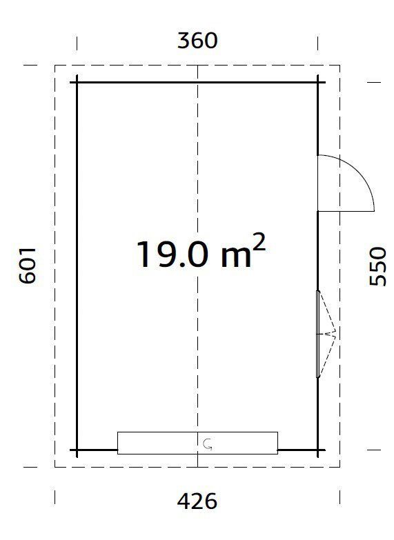 Palmako Garage mit Roger, BxTxH: transparent cm, Sektionaltor, 426x598x276