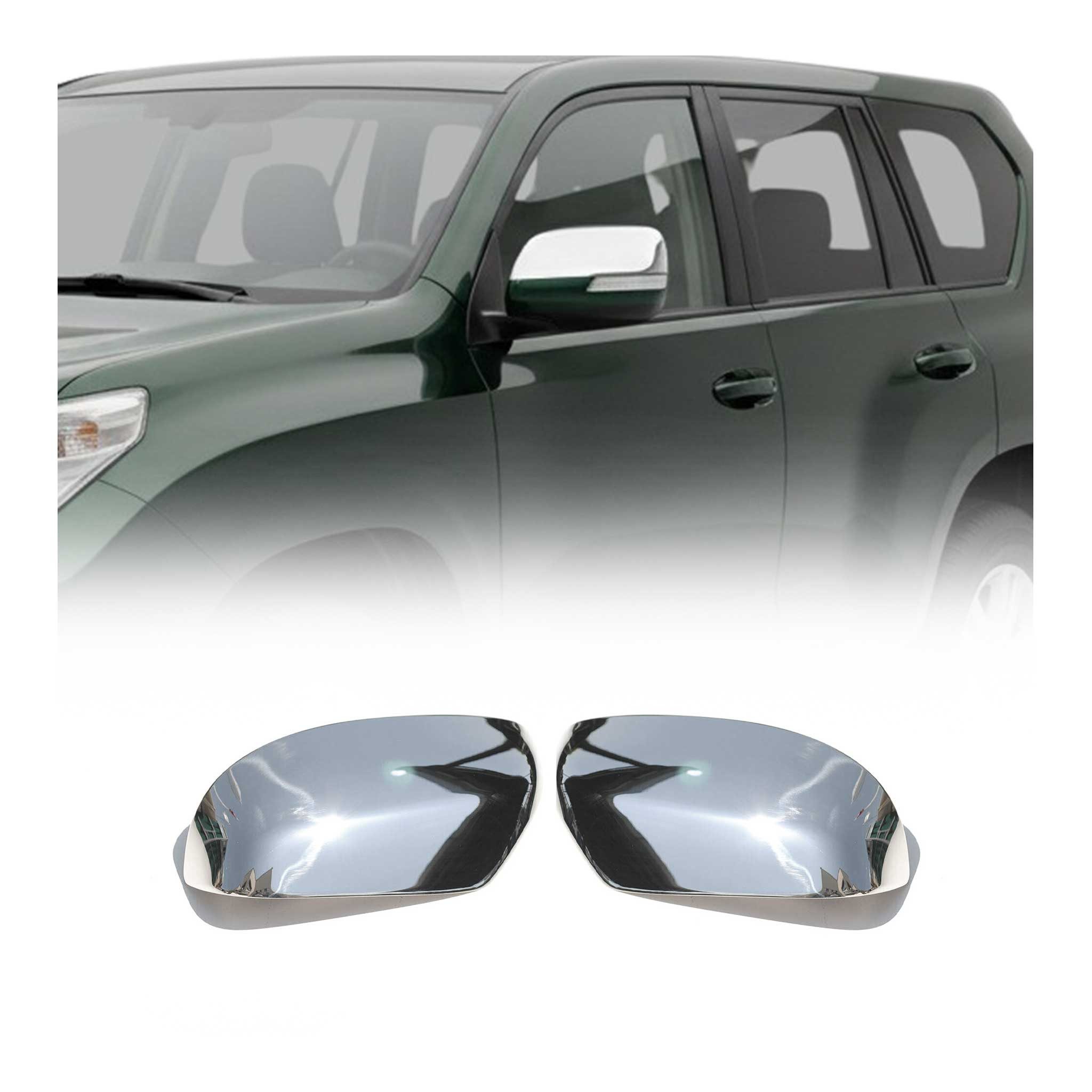 OMAC Zierleisten-Aufkleber Spiegelkappen für Toyota Land Cruiser Prado 150 2009-2023 Chrom, (2tlg), Langlebig,Einfache Reinigung,Einfache Installation,Rostbeständig