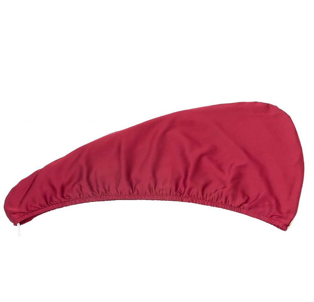 L.Ru UG Turban-Handtuch Doppelschichtiger, verdickter Rayon-Trockenhaarhut für Frauen, (1-St), Rotes elegantes Haartrockentuch