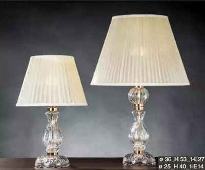 JVmoebel Tischleuchte Weiße Transparente Tischlampe Antik Stil Kronleuchter Kristall Lampe, Leuchtmittel wechselbar, Made in Italy