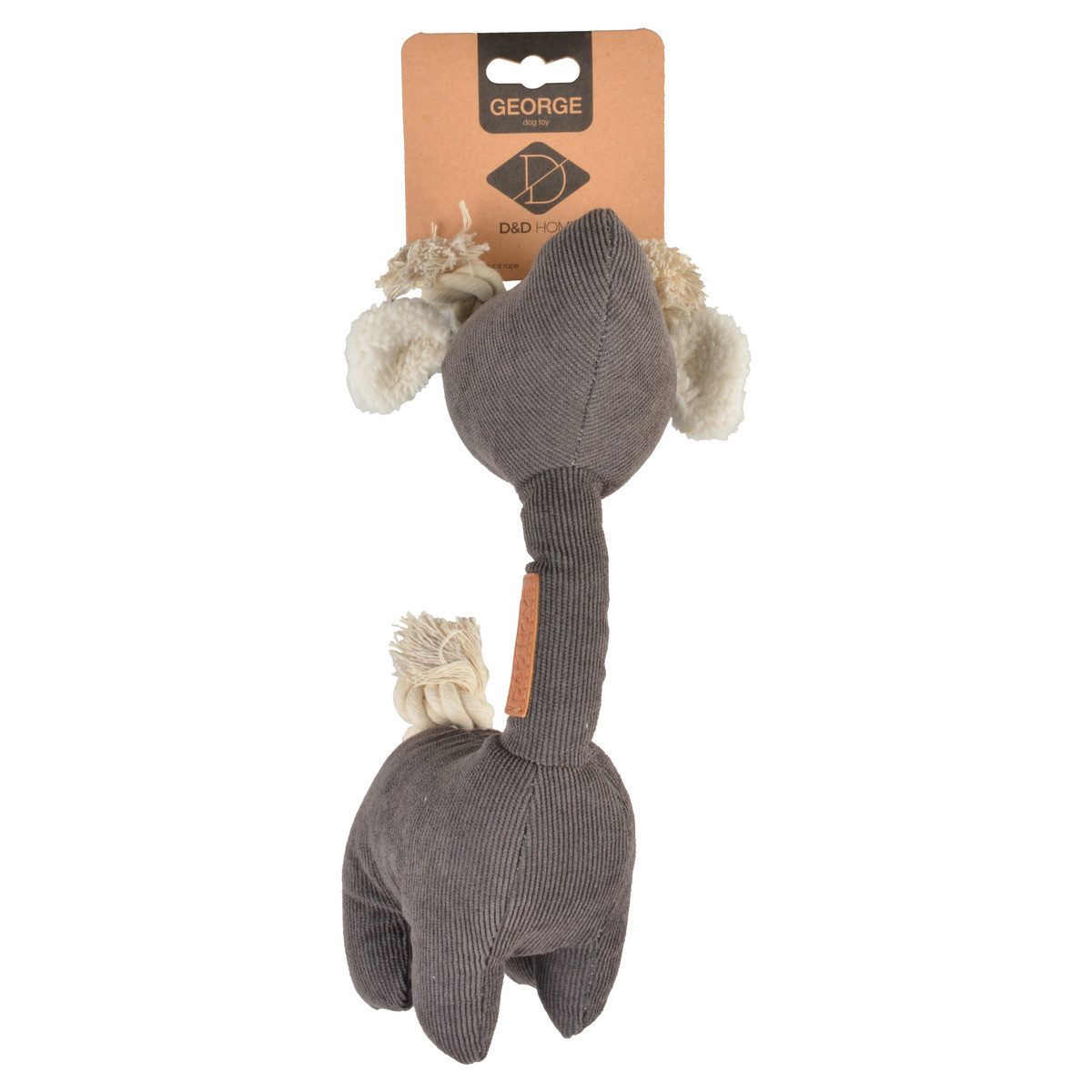 D&D Tierkuscheltier Hundespielzeug George aus Chenillestoff grau günstig online kaufen