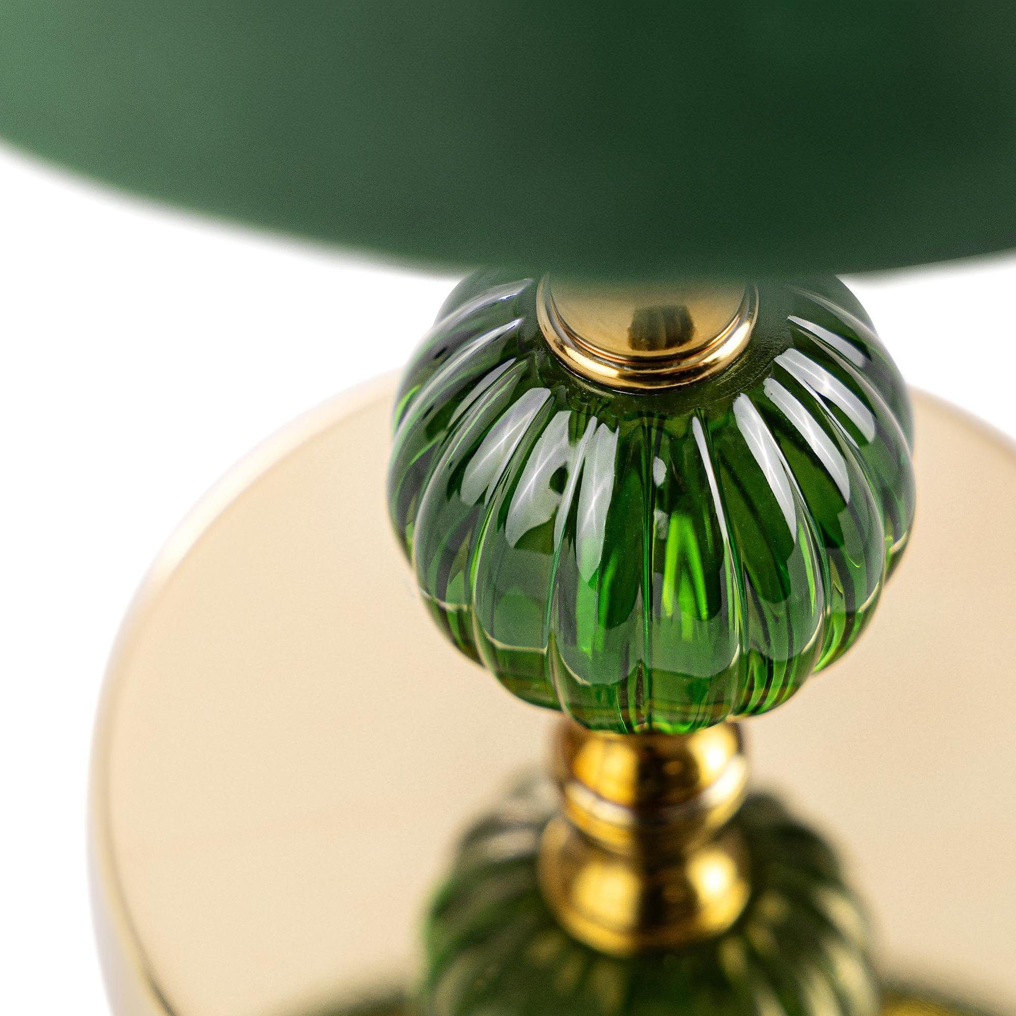 Glasfuß Tischlampe, Leuchtmittel, Lampe, grün/gold ohne Konsimo einem elegante VULGA mit Tischleuchte