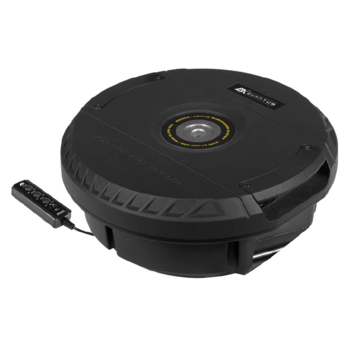 ESX Q800A 20 cm AKTIV-Reserverad Subwoofer mit Kabel-Fernbedienung Auto-Subwoofer (100 W, max.: W 20 cm)