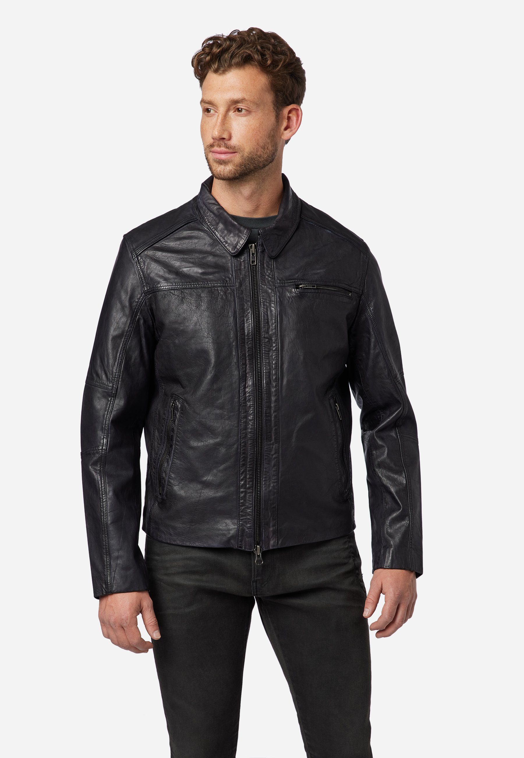 RICANO Lederjacke Shelby hochwertiges Lammleder