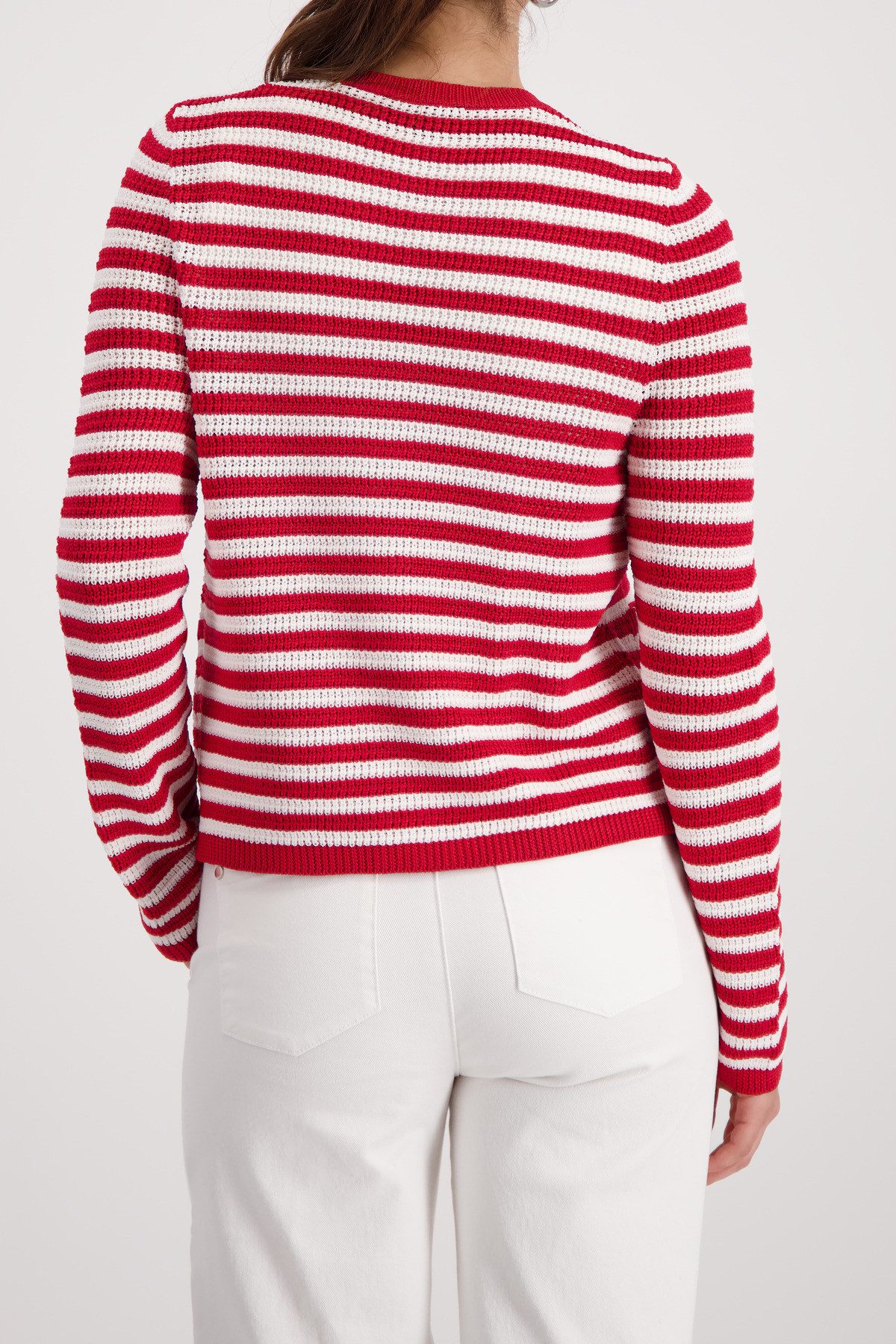 Monari Strickjacke Rundhalsausschnitt, Regular Fit, Druckknopfverschluss