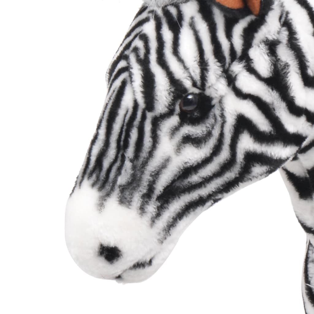 vidaXL Kuscheltier NA Stofftier Kuscheltier Plüschtier Stehend Zebra Schwarz und Weiß XXL