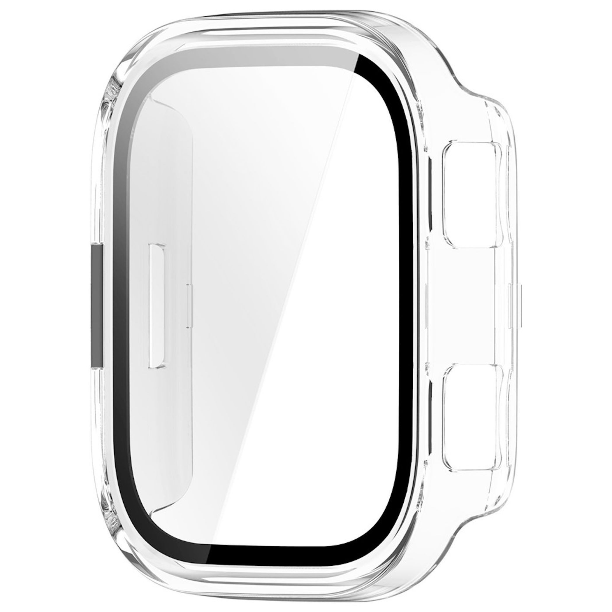 Wigento Smartwatch-Hülle + Schutzglas für Amazfit Bip Max Kunststoff 9H Transparent, Schutzhülle aus PC + Hart Glas für Rundumschutz