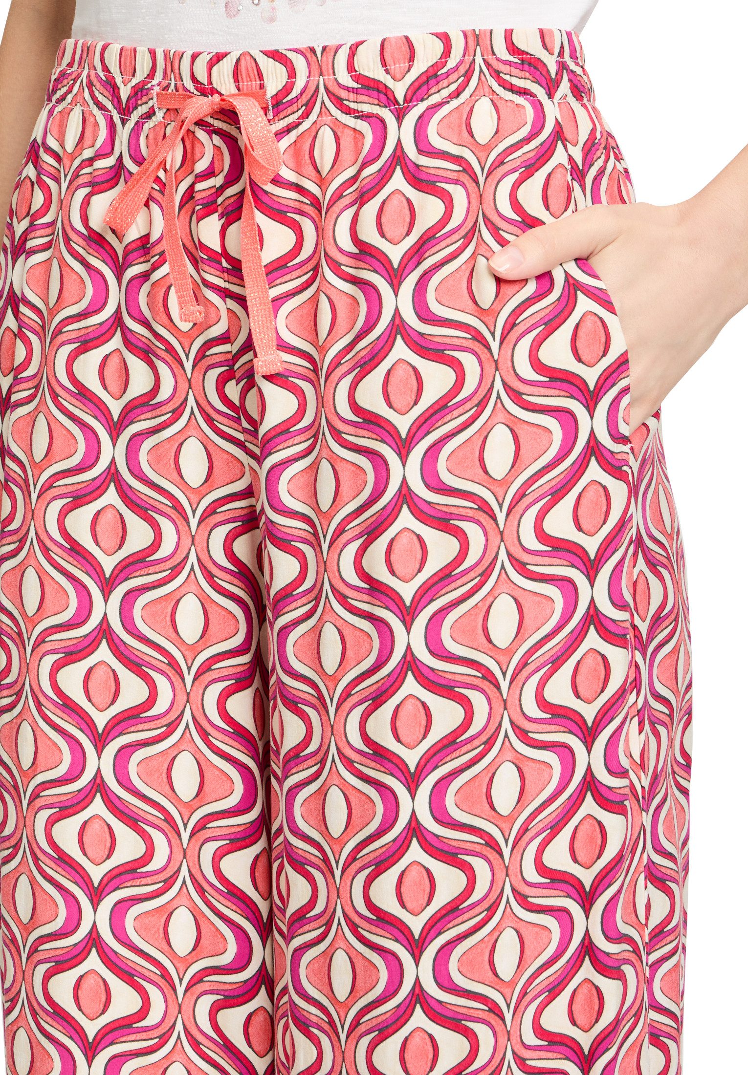 Cartoon Palazzohose Damen mit Gummizug Bindeband