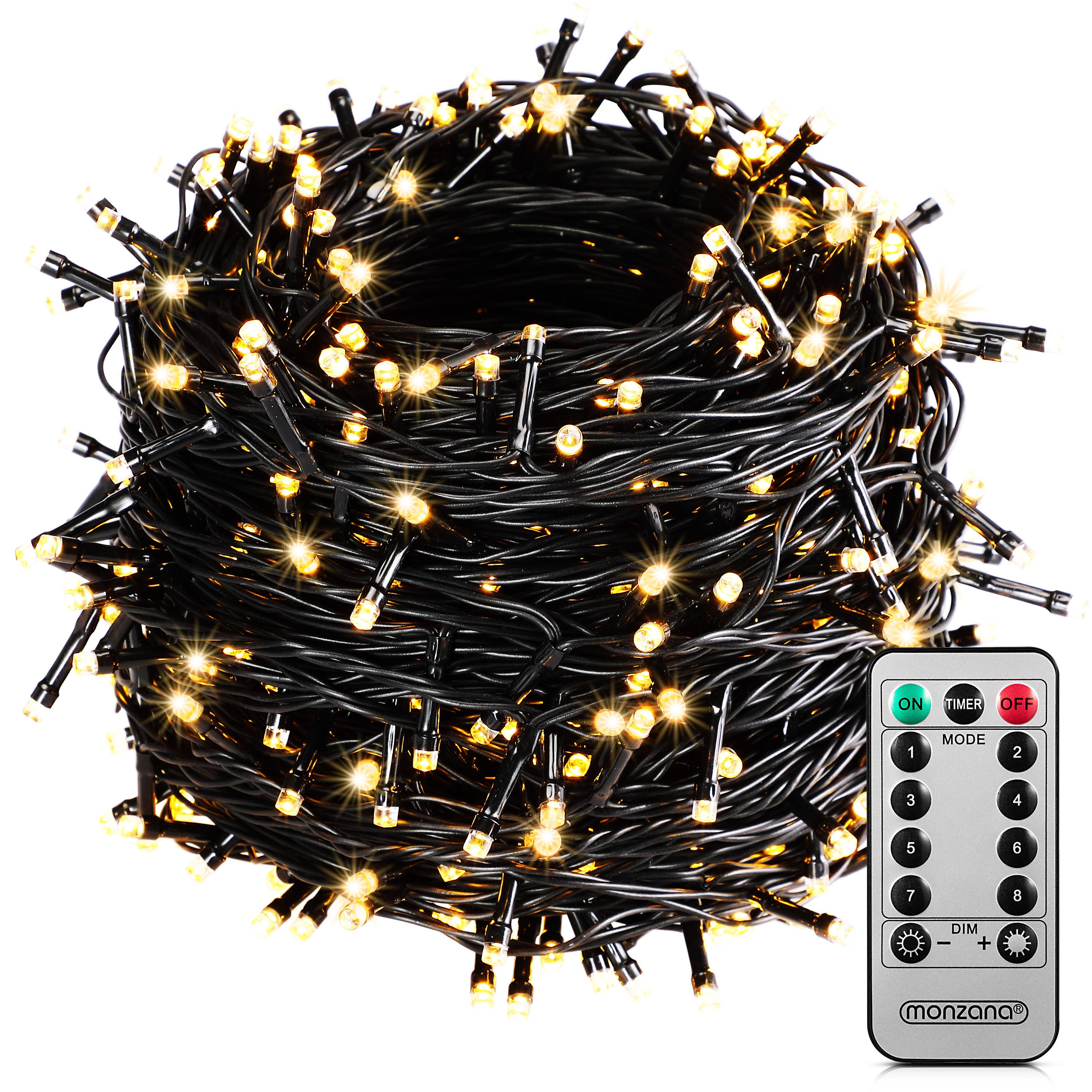 monzana Lichterkette, 200/400/600 LEDs warmweiß/kaltweiß/bunt Weihnachtsbaum