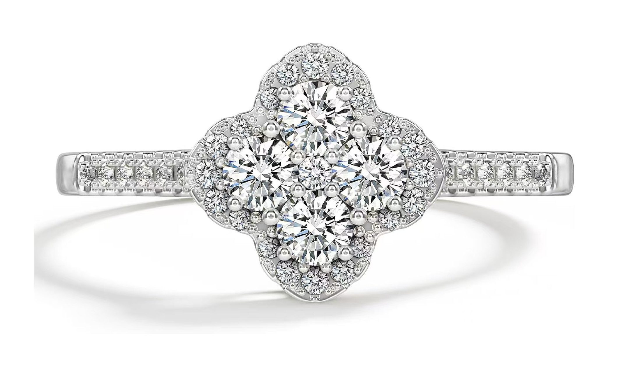 Jumpeak Diamantring Diamantring,D/E,VVS/VS,Ring frauen, 14K Gelbgold/Weißgoldring