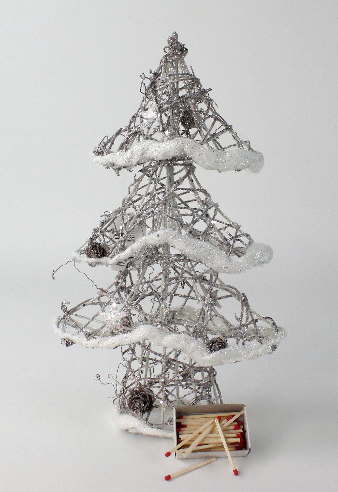 Kunstbaum Glitter-Bäumchen weiß 31 cm von Lucht, Lucht, Höhe 31 cm