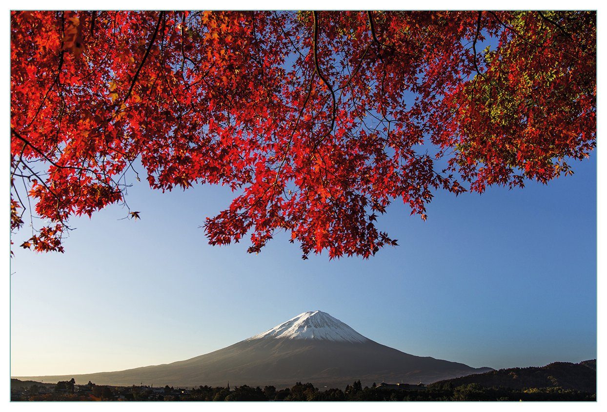 Wallario Küchenrückwand Vulkanpanorama im Herbst, (1-tlg)