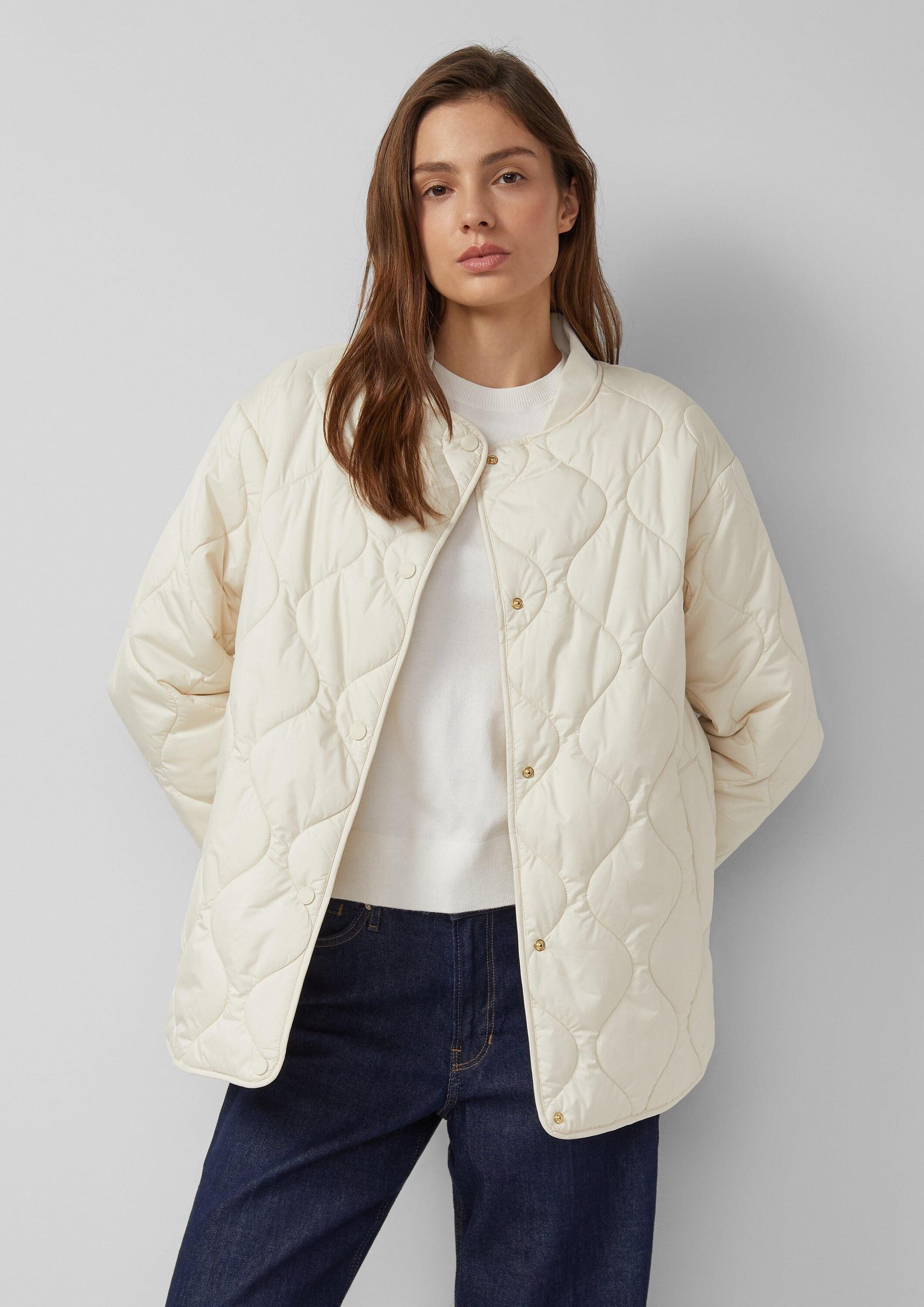 s.Oliver Funktionsjacke Outdoor-Jacke Steppjacke mit Bomberkragen und seitlichen Schlitzen