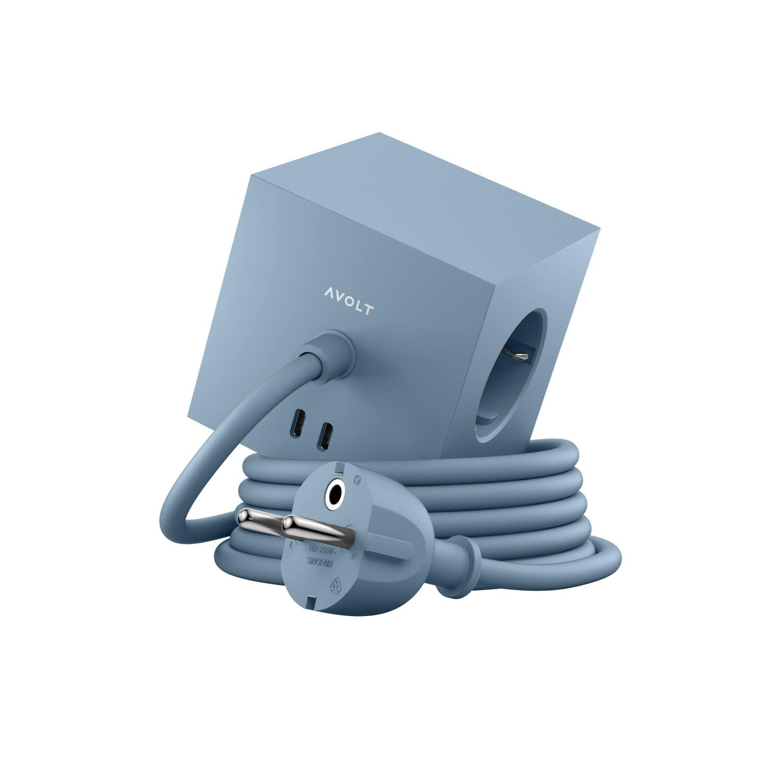 AVOLT Square 1 USB-C & Magnet Blau Mehrfachsteckdose 3-fach (USB-Anschlüsse, Kabellänge 1,8 m)