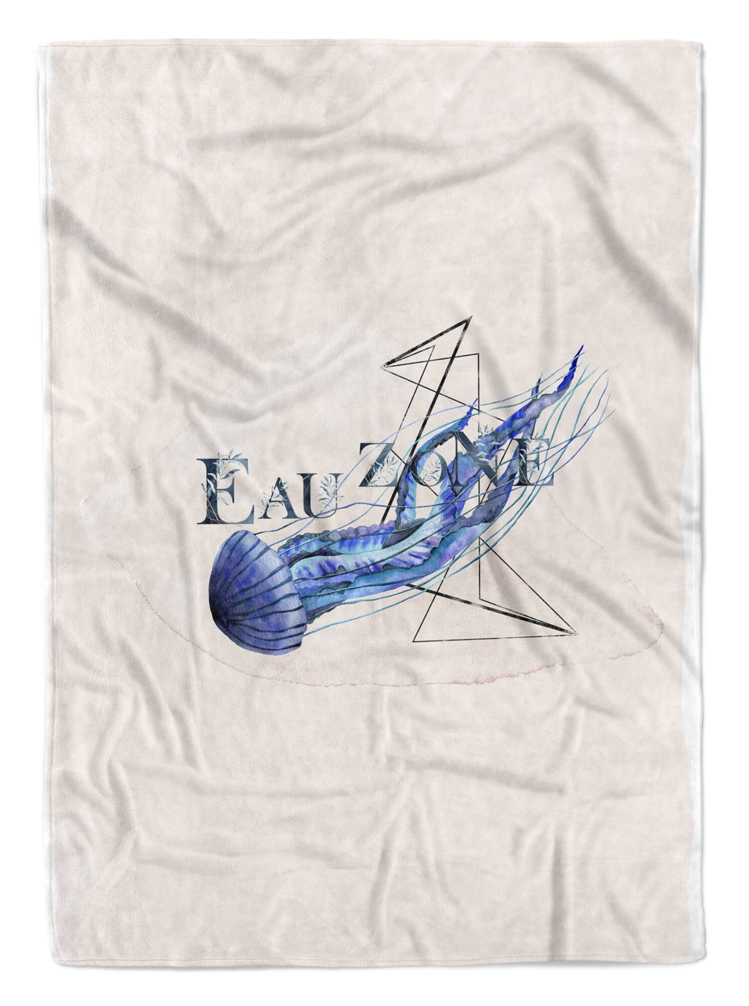 (1-St), Strandhandtuch Handtücher Handtuch Sinus Ozean Baumwolle-Polyester-Mix Kunstvoll Motiv, Qualle Kuscheldecke Art Saunatuch Handtuch Meer