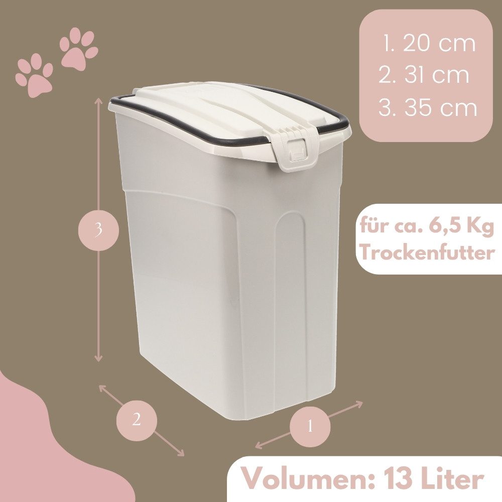 GarPet Futterbehälter Futtertonne Luftdicht Hund Katze Hundefutter Trocken Futter Box 13 L