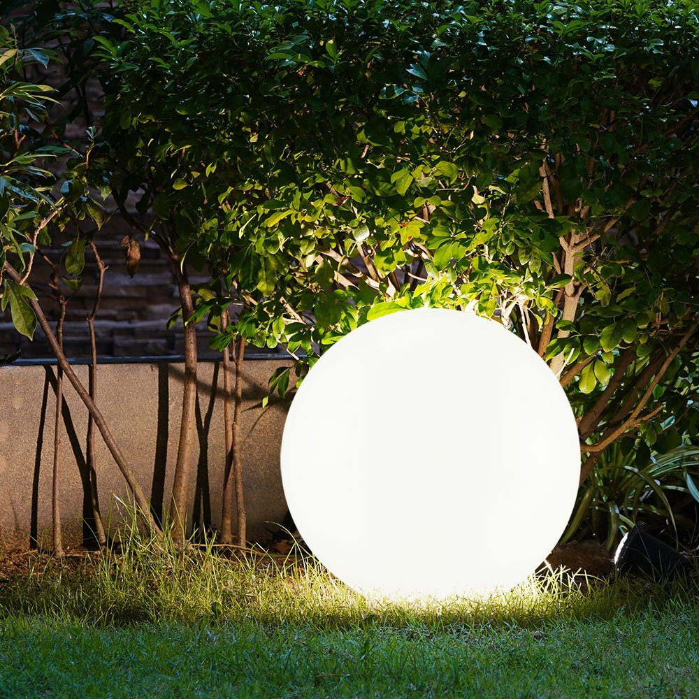 Globo Gartenleuchte, LED-Leuchtmittel fest LED Beleuchtung Set verbaut, 3er Rasen Leuchten Außen Solar Garten Kugel