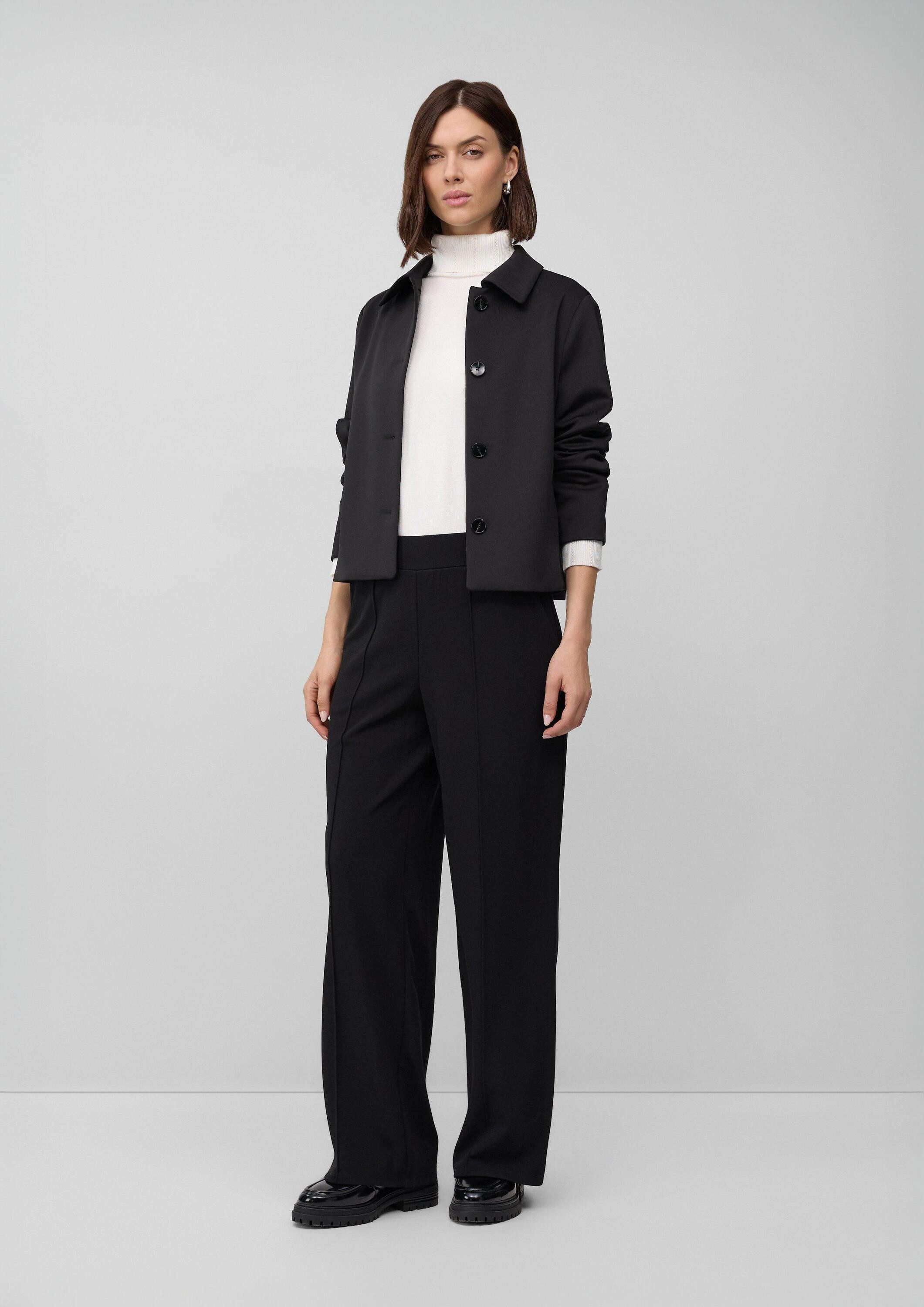s.Oliver Chinos Hose Wide-Leg-Hose mit Eingrifftaschen und Elastikbund