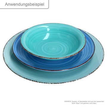 MamboCat Kunststoffteller 6x Platzteller Blue Blau Tisch-Unterlage Deko-Accessoire Platz-Set