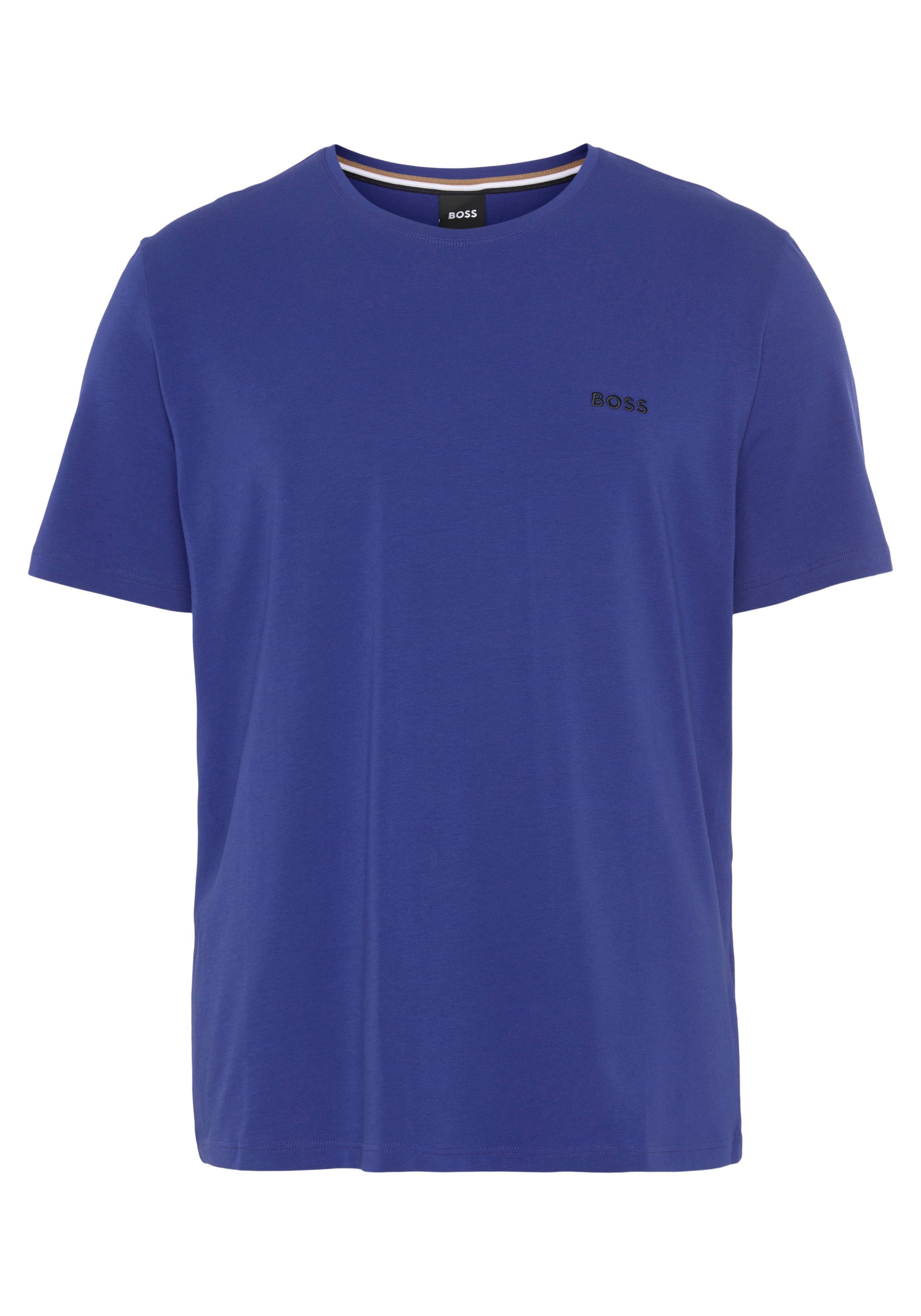 Mit Mix&Match R T-Shirt BOSS Bright-Blue der Brust T-Shirt Stickerei auf BOSS