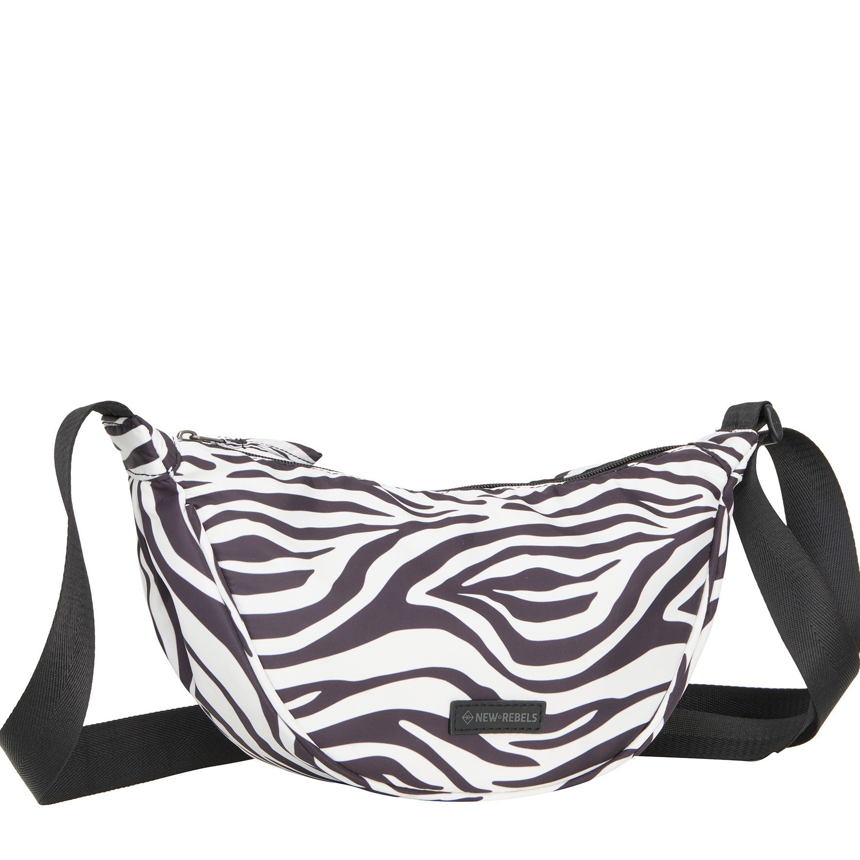 NEW REBELS Umhängetasche Moonbag Stay Wild Crossbody-Tasche Zebra-Print Nylon schwarz/weiß