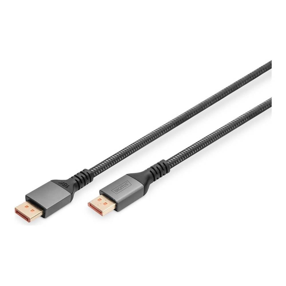 Digitus DisplayPort 2.1 Kabel – 16K @60Hz / 8K @120Hz / 4K @240Hz HDMI-Kabel, 8K UHD, Aluminium-Stecker, doppelt geschirmt, Rund, Simplex, vergoldet