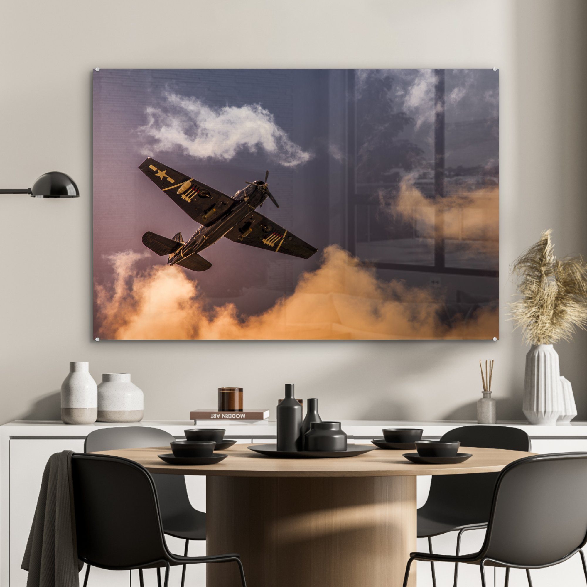 Acrylglasbild Luft, Wohnzimmer St), (1 Acrylglasbilder MuchoWow - Fliegen & Flugzeuge Schlafzimmer -