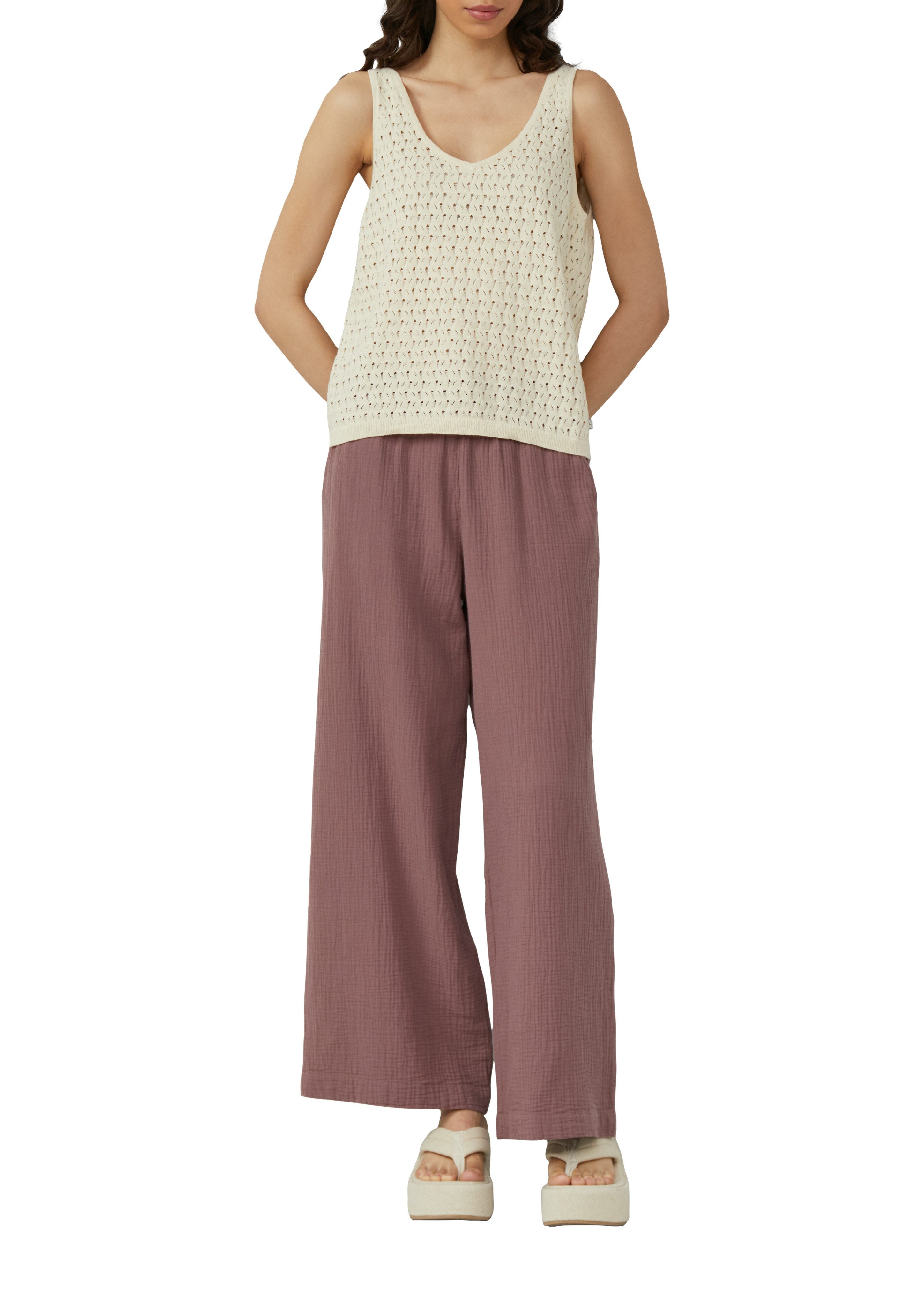 QS Stoffhose Sommerhose mit elastischem Bund und Tunnelzug günstig online kaufen