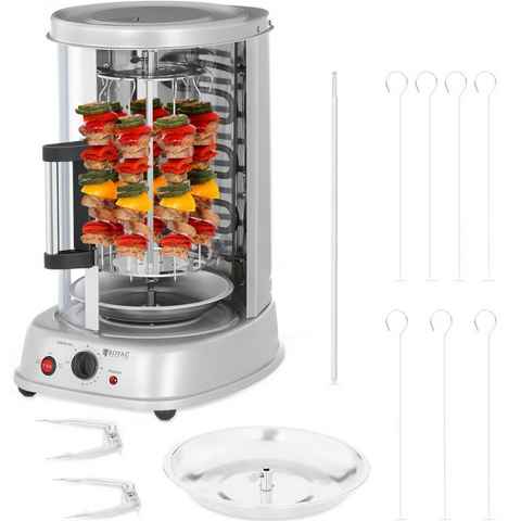 Royal Catering Dönergrill Vertikalgrill 4In1 Kombi Edelstahl Tischgrill 1500W Hähnchengrill, 1500 W