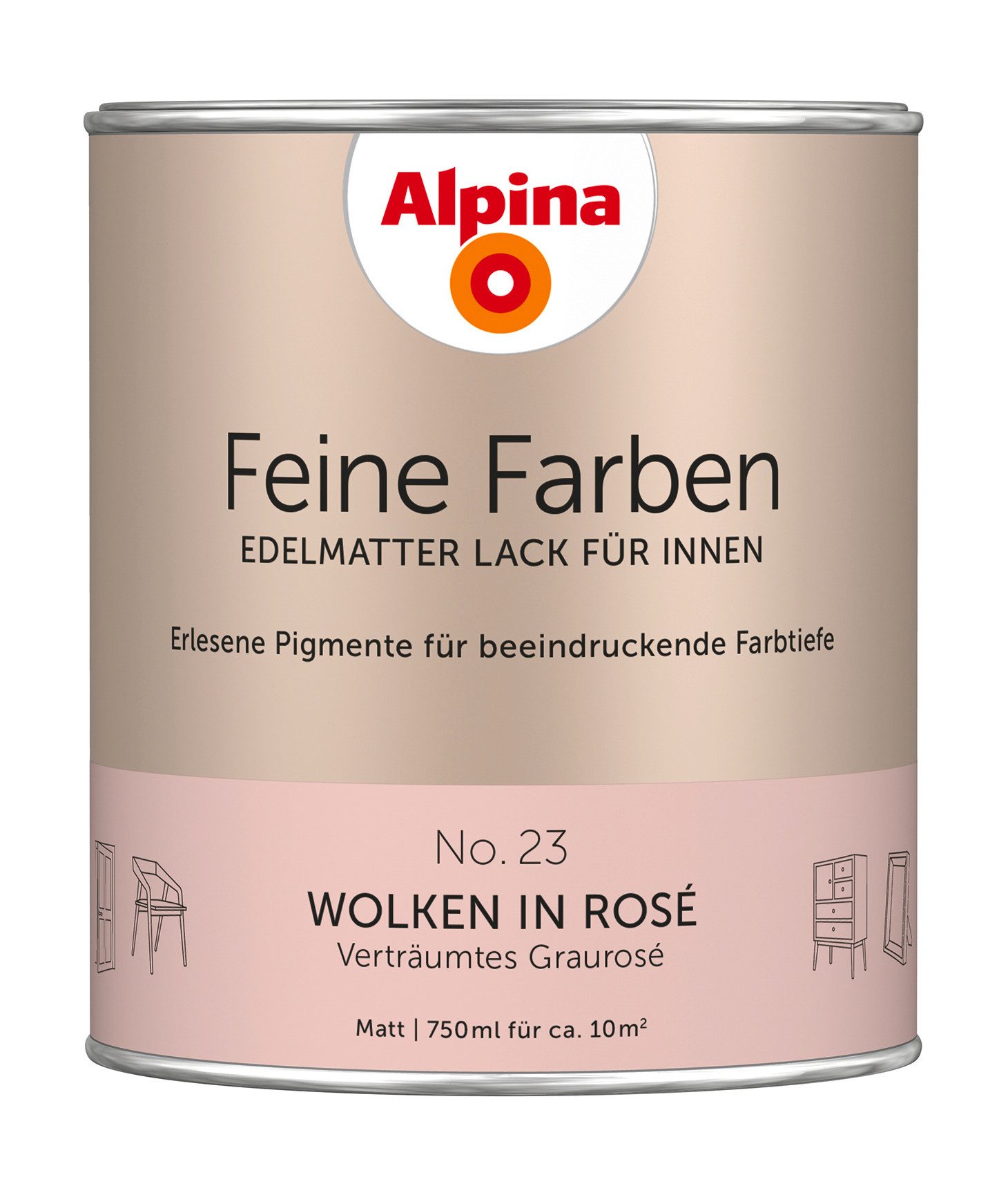 Lack Alpina Feine Farben Lack edelmatt 750ml - Farbfamilie Violett