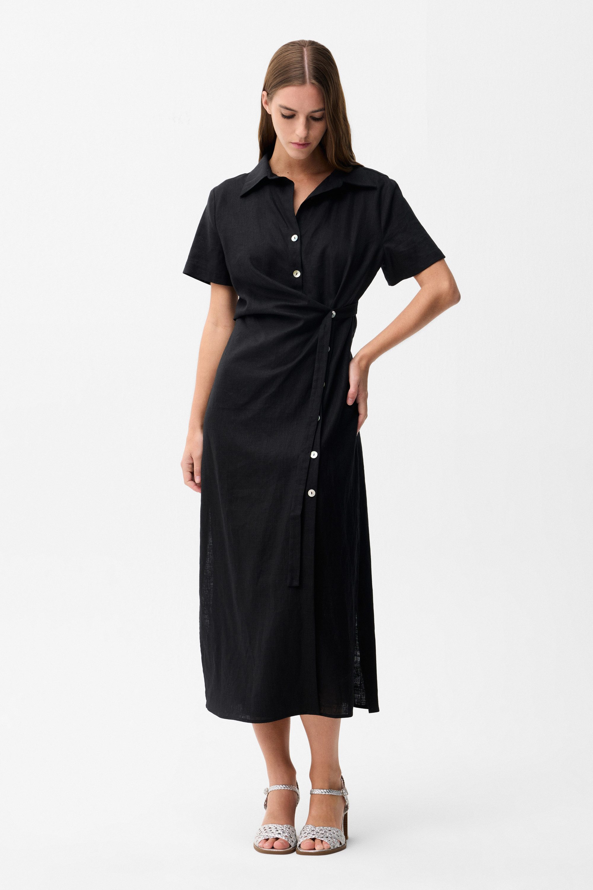 adL Jerseykleid Kurzärmeliges Kleid mit Bindedetail – Bild 5 von 5
